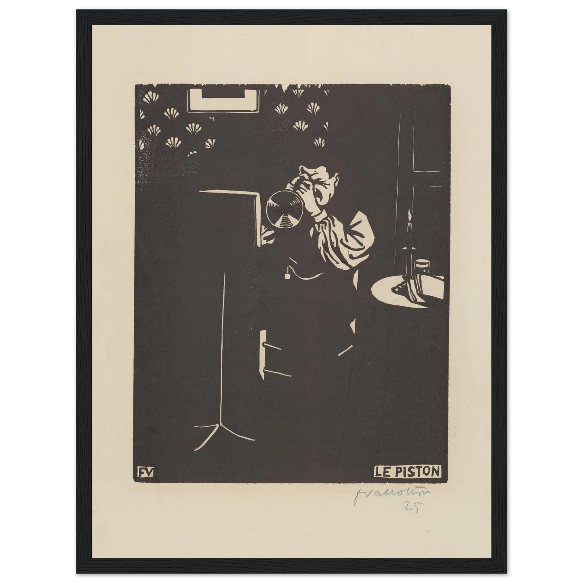 Le piston (1897) Art Print | Felix Vallotton - Framed Poster - 30x40 cm / 12x16″ - Black frame
