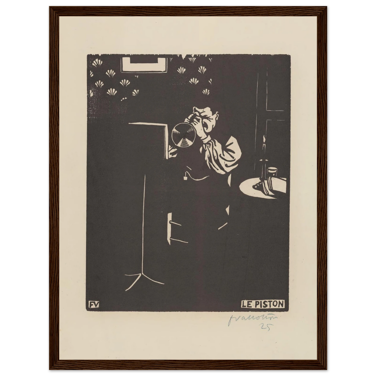 Le piston (1897) Art Print | Felix Vallotton - Framed Poster - 30x40 cm / 12x16″ - Black frame