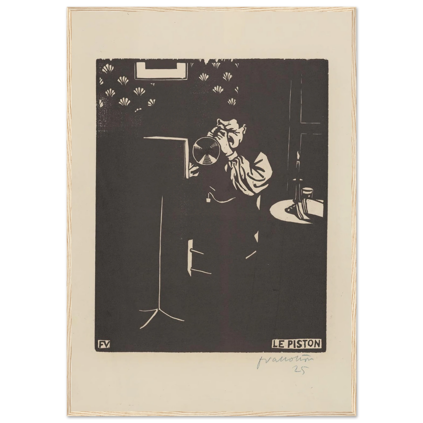 Le piston (1897) Art Print | Felix Vallotton - Framed Poster - 30x40 cm / 12x16″ - Black frame