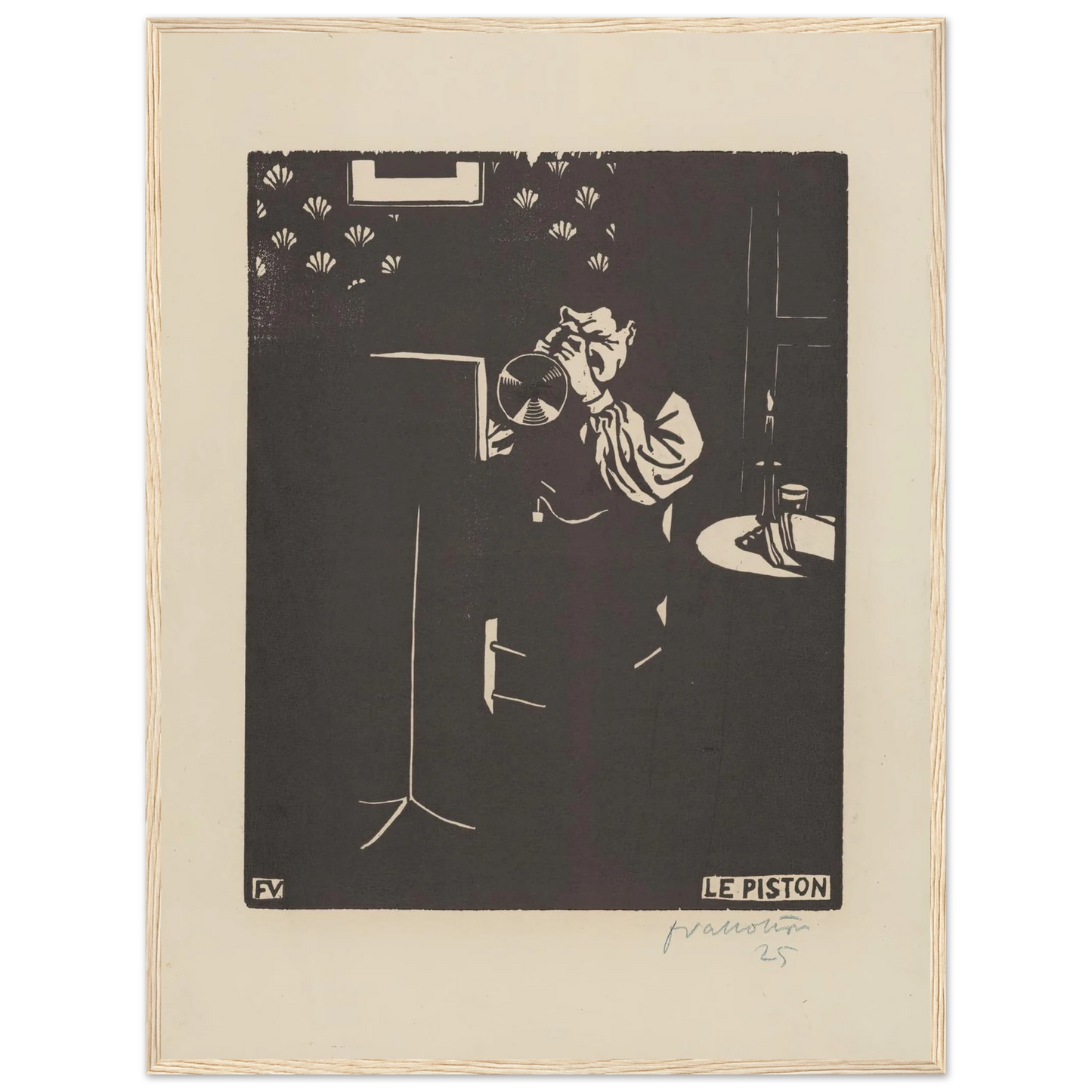 Le piston (1897) Art Print | Felix Vallotton - Framed Poster - 30x40 cm / 12x16″ - Black frame
