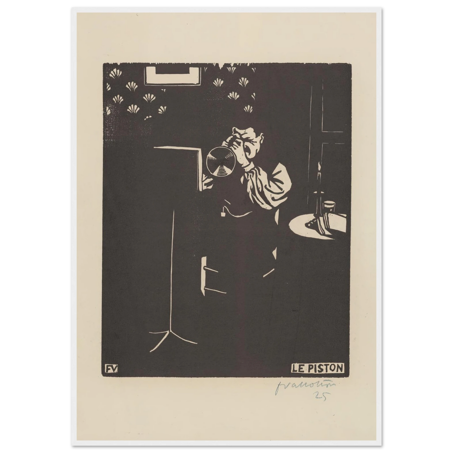 Le piston (1897) Art Print | Felix Vallotton - Framed Poster - 30x40 cm / 12x16″ - Black frame