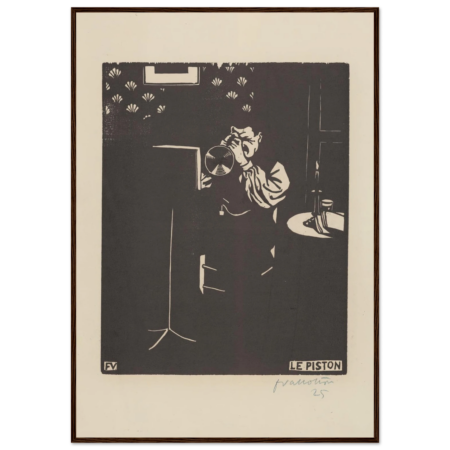 Le piston (1897) Art Print | Felix Vallotton - Framed Poster - 30x40 cm / 12x16″ - Black frame