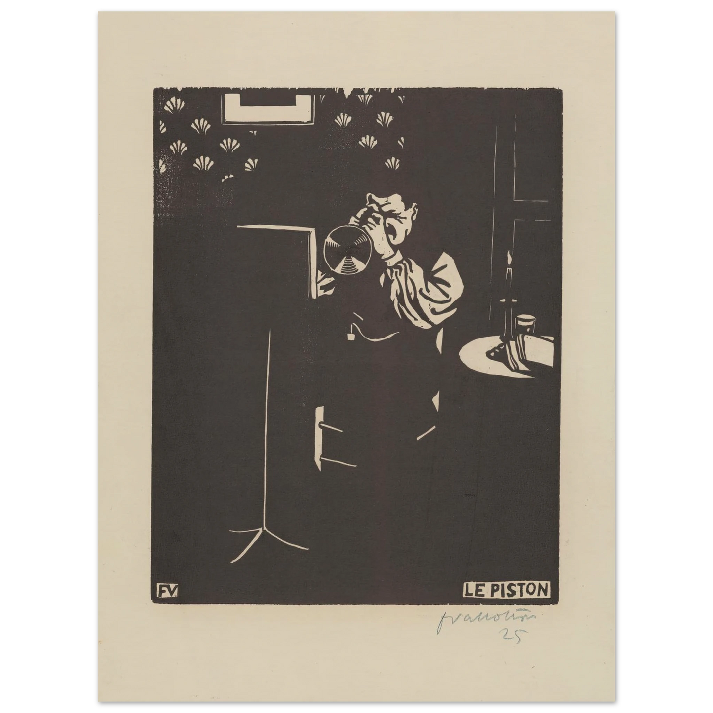 Le piston (1897) Art Print | Felix Vallotton - Framed Poster - 30x40 cm / 12x16″ - Black frame