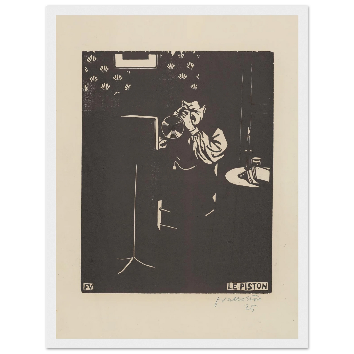Le piston (1897) Art Print | Felix Vallotton - Framed Poster - 30x40 cm / 12x16″ - Black frame