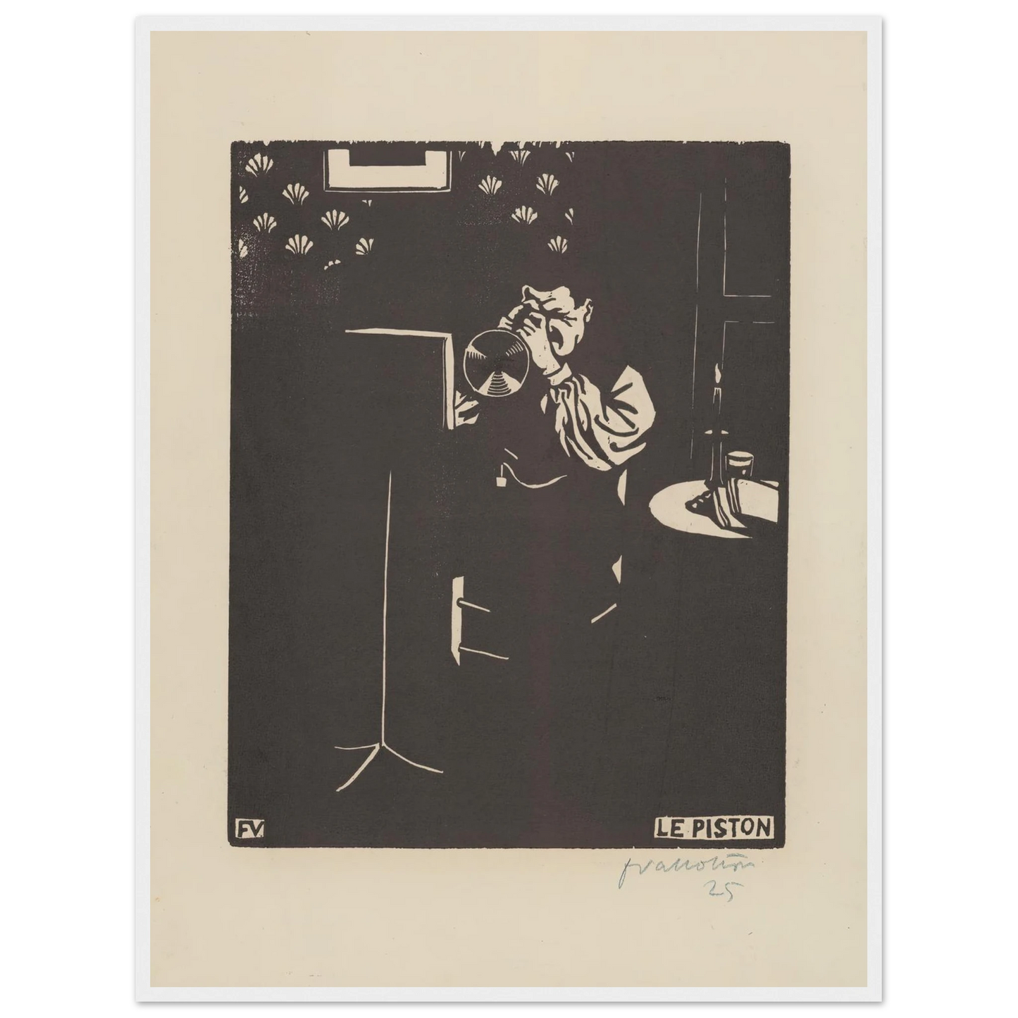 Le piston (1897) Art Print | Felix Vallotton - Framed Poster - 30x40 cm / 12x16″ - Black frame