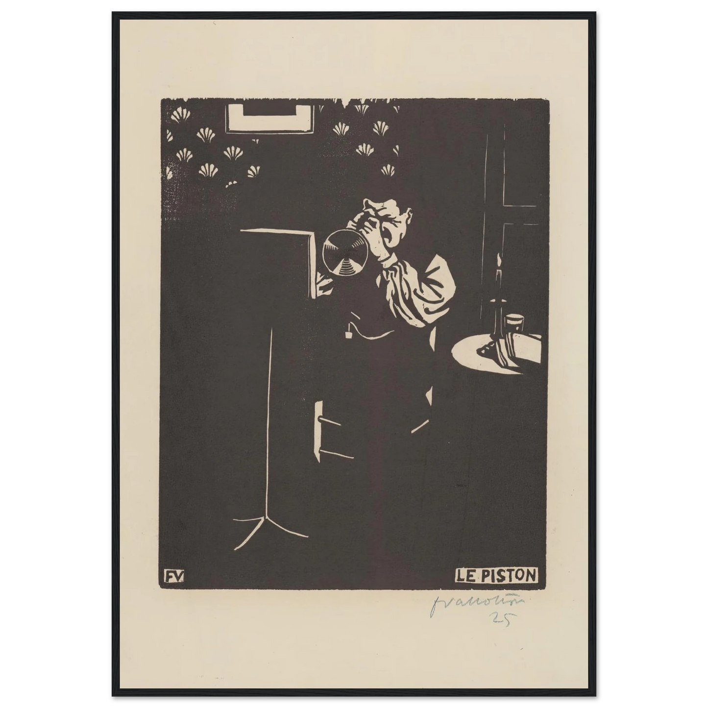 Le piston (1897) Art Print | Felix Vallotton - Framed Poster - 30x40 cm / 12x16″ - Black frame