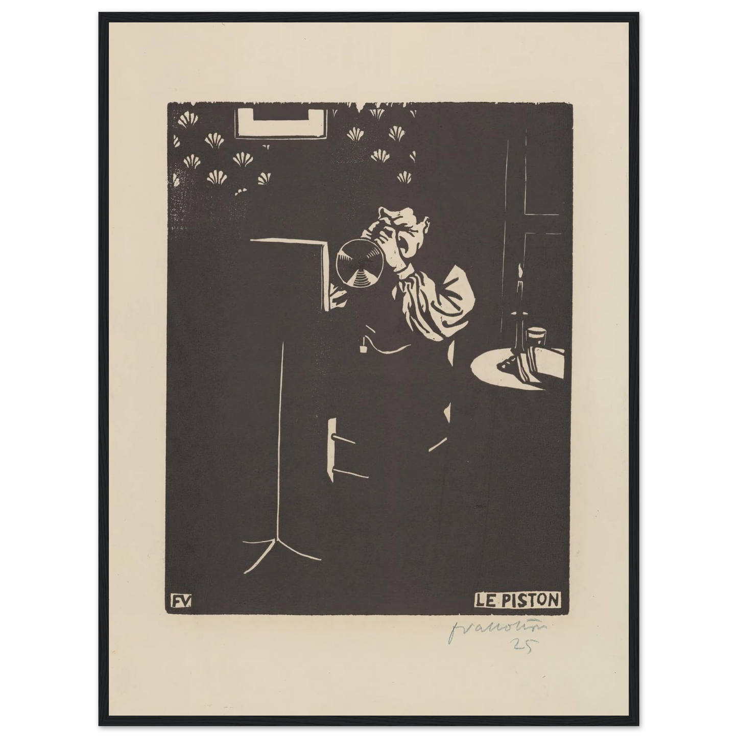 Le piston (1897) Art Print | Felix Vallotton - Framed Poster - 30x40 cm / 12x16″ - Black frame