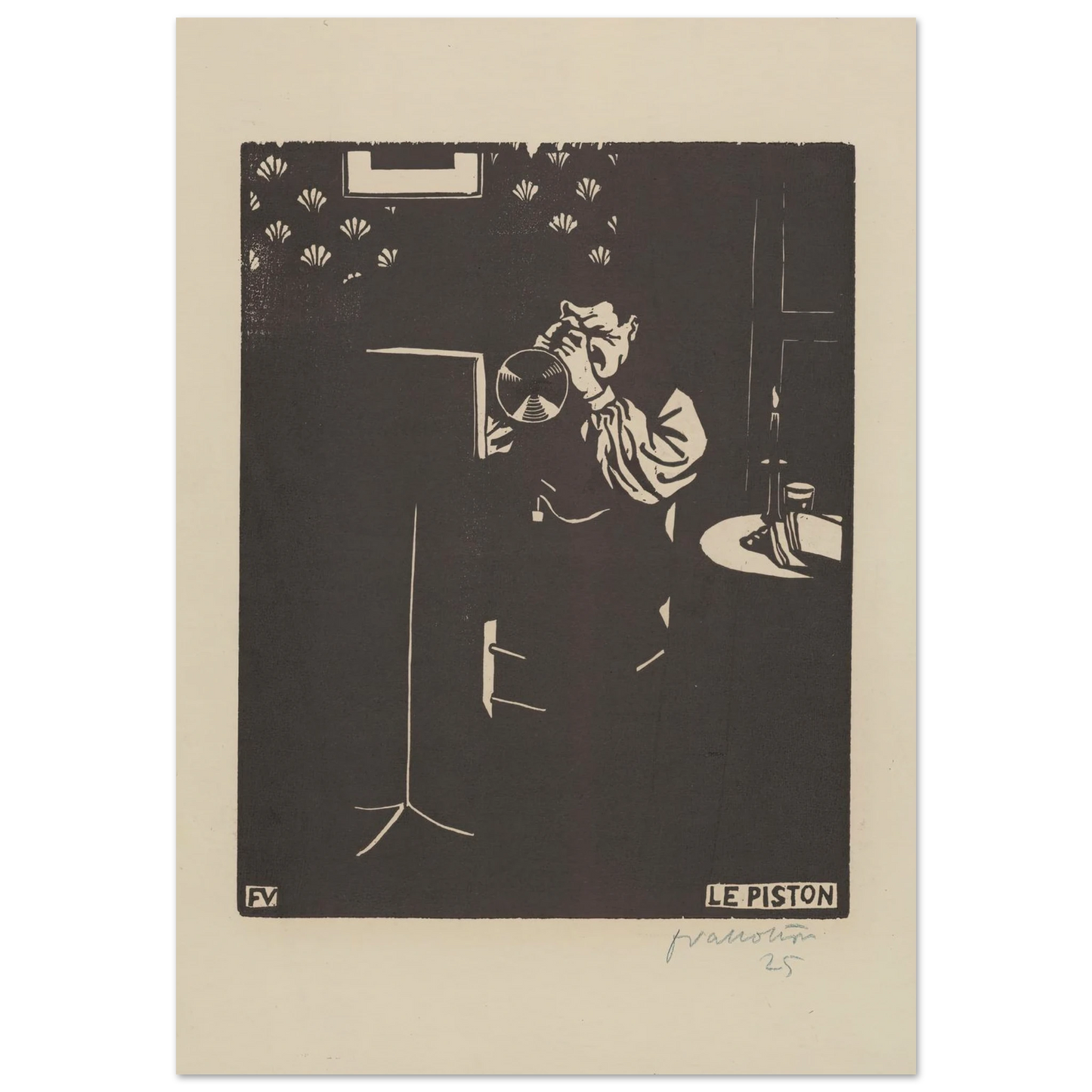 Le piston (1897) Art Print | Felix Vallotton - Framed Poster - 30x40 cm / 12x16″ - Black frame