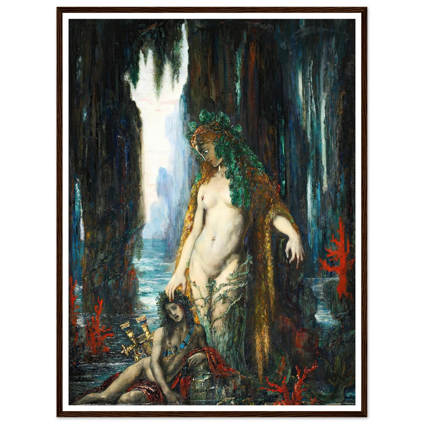 Le Poète Et La Sirène, 1893 Art Print | Gustave Moreau - Framed Poster - 30x40 cm / 12x16″ - Black frame
