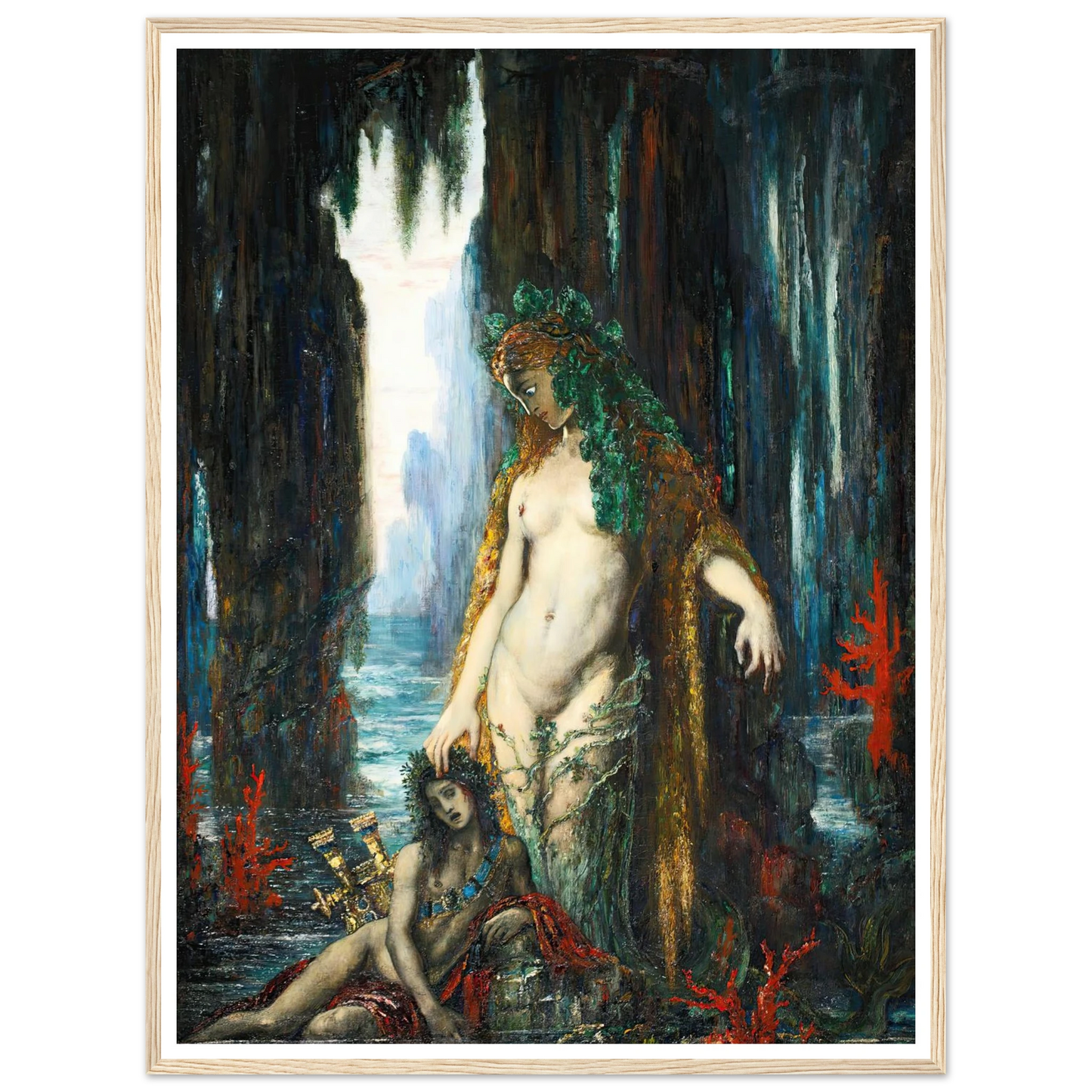Le Poète Et La Sirène, 1893 Art Print | Gustave Moreau - Framed Poster - 30x40 cm / 12x16″ - Black frame