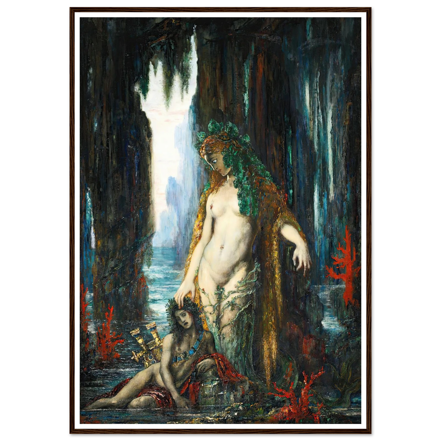 Le Poète Et La Sirène, 1893 Art Print | Gustave Moreau - Framed Poster - 30x40 cm / 12x16″ - Black frame