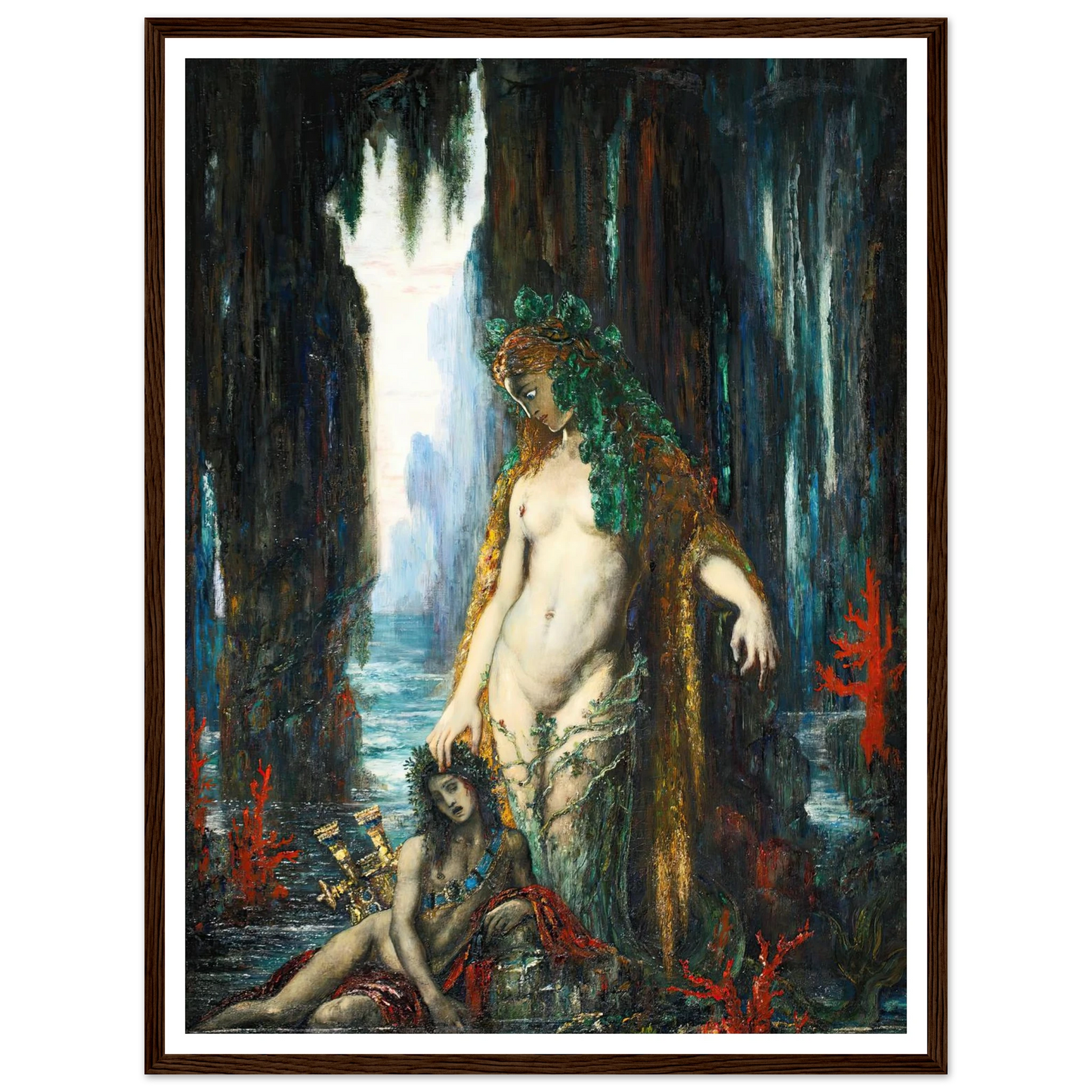Le Poète Et La Sirène, 1893 Art Print | Gustave Moreau - Framed Poster - 30x40 cm / 12x16″ - Black frame