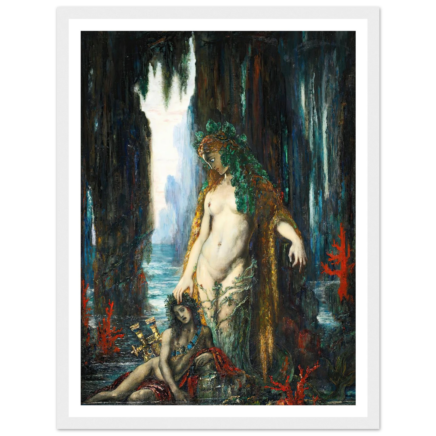 Le Poète Et La Sirène, 1893 Art Print | Gustave Moreau - Framed Poster - 30x40 cm / 12x16″ - Black frame
