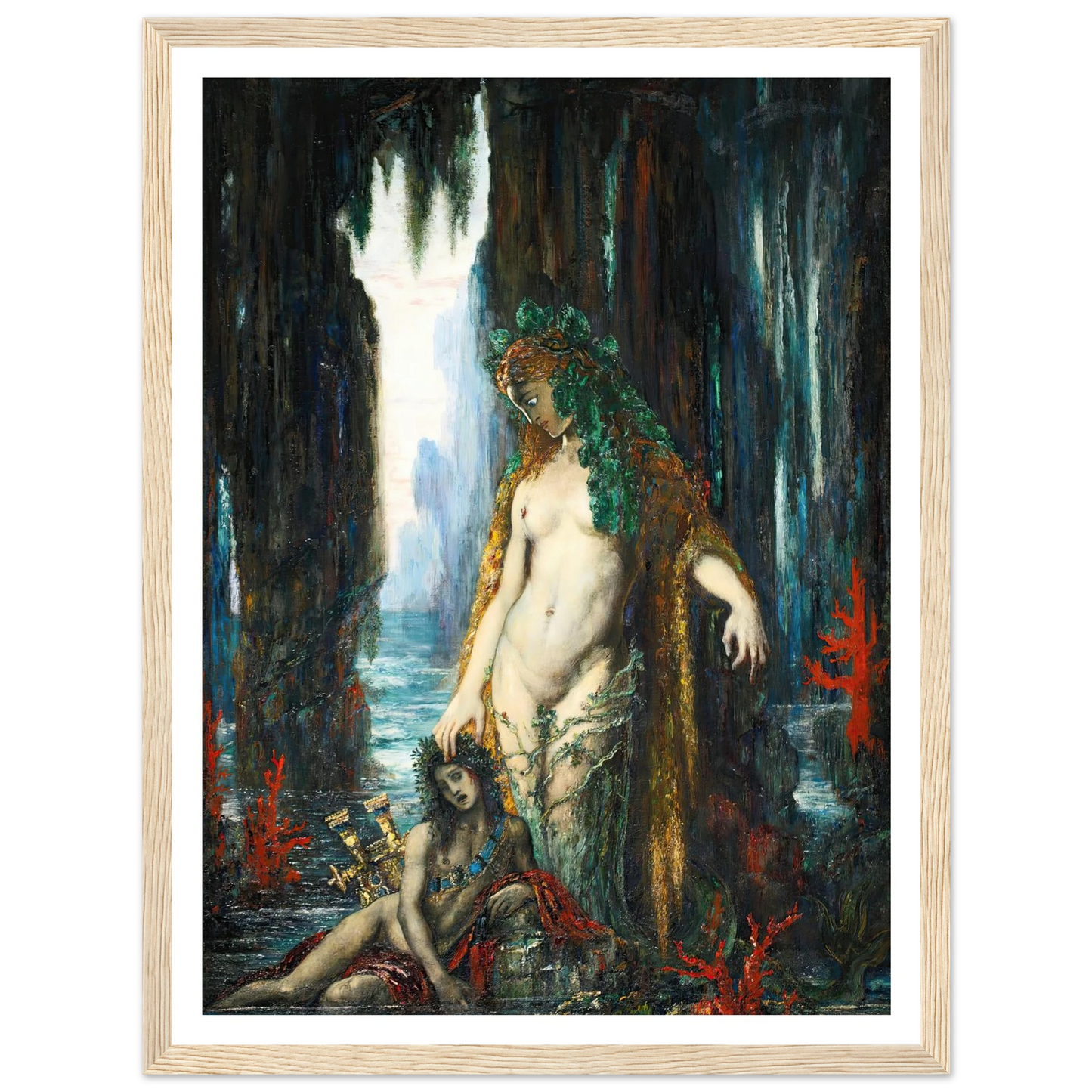 Le Poète Et La Sirène, 1893 Art Print | Gustave Moreau - Framed Poster - 30x40 cm / 12x16″ - Black frame