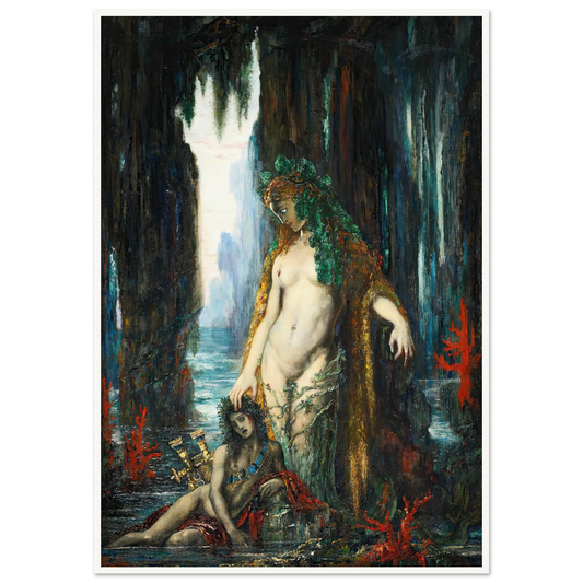 Le Poète Et La Sirène, 1893 Art Print | Gustave Moreau - Framed Poster - 30x40 cm / 12x16″ - Black frame