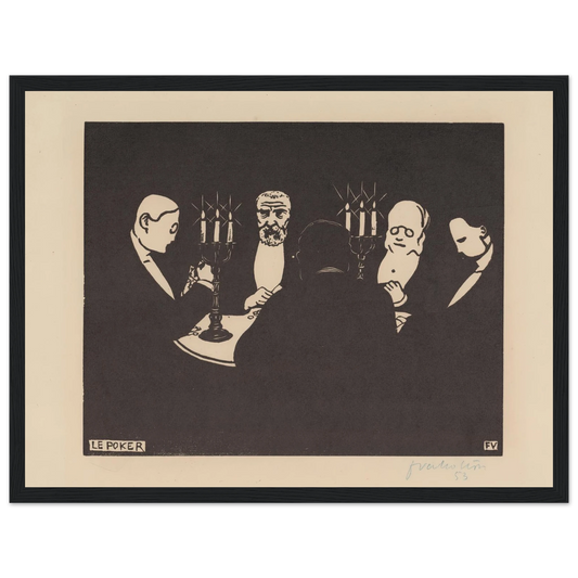 Le poker (1896) Art Print | Felix Vallotton - Framed Poster - 30x40 cm / 12x16″ - Black frame