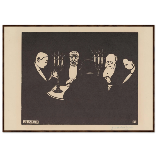 Le poker (1896) Art Print | Felix Vallotton - Framed Poster - 30x40 cm / 12x16″ - Black frame