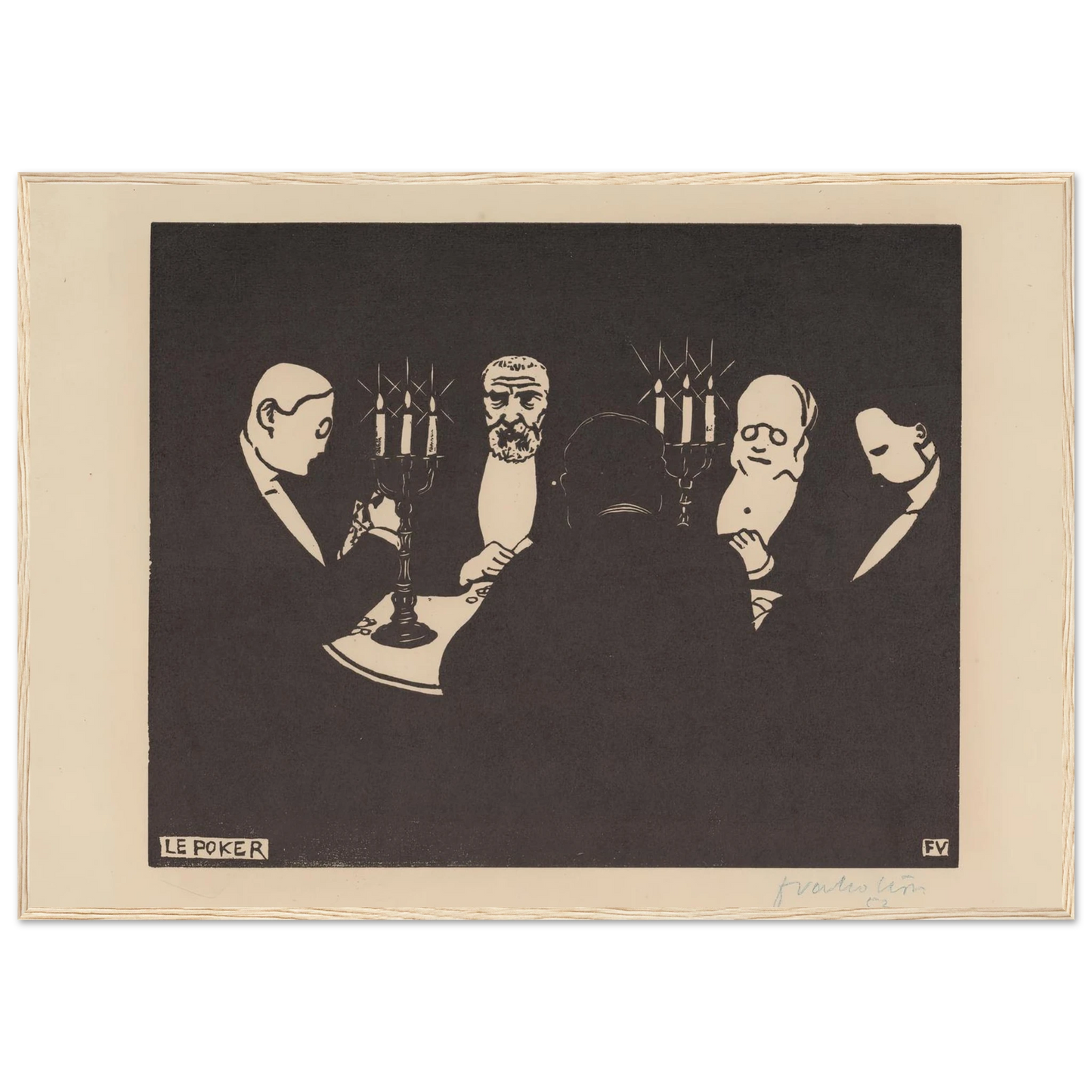 Le poker (1896) Art Print | Felix Vallotton - Framed Poster - 30x40 cm / 12x16″ - Black frame