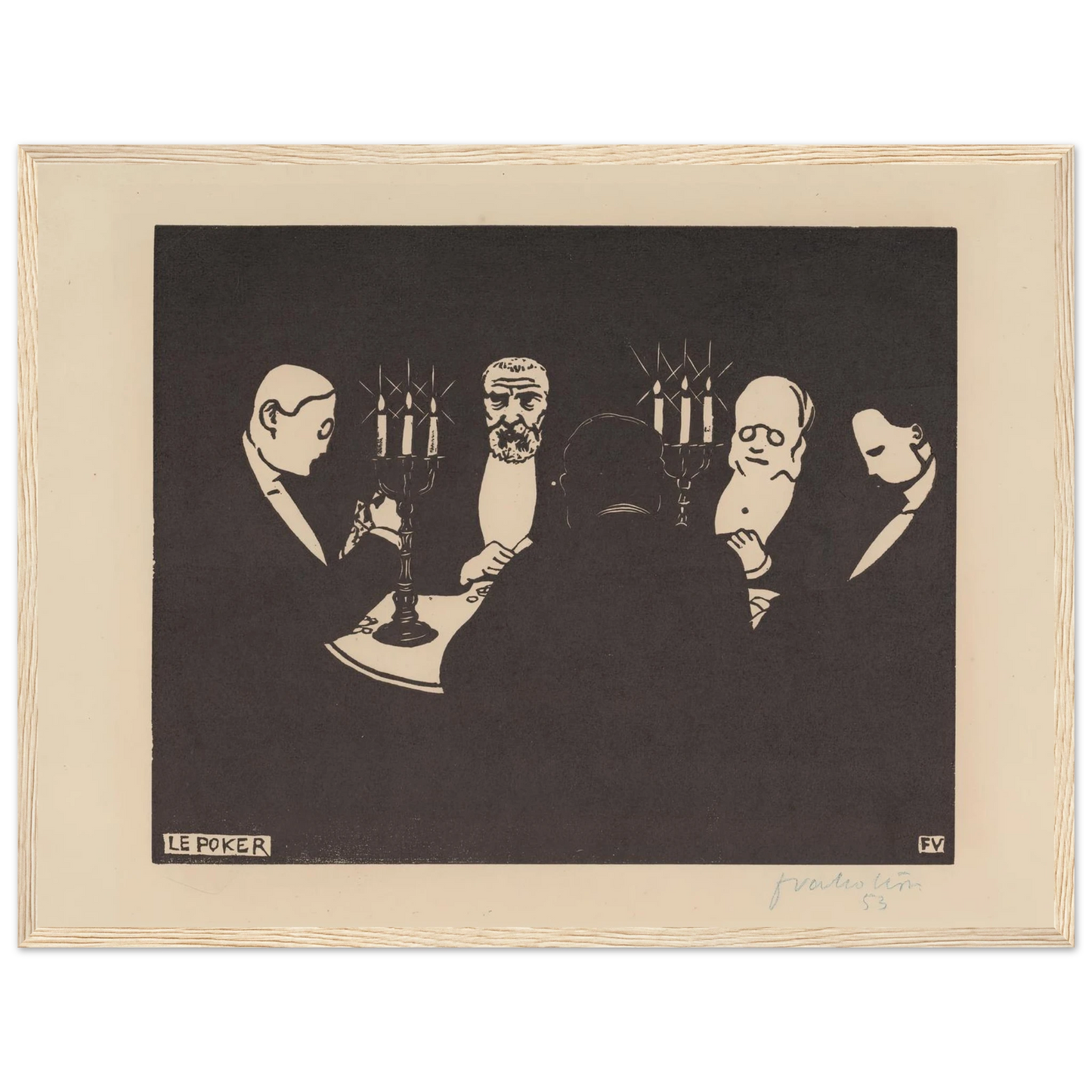 Le poker (1896) Art Print | Felix Vallotton - Framed Poster - 30x40 cm / 12x16″ - Black frame