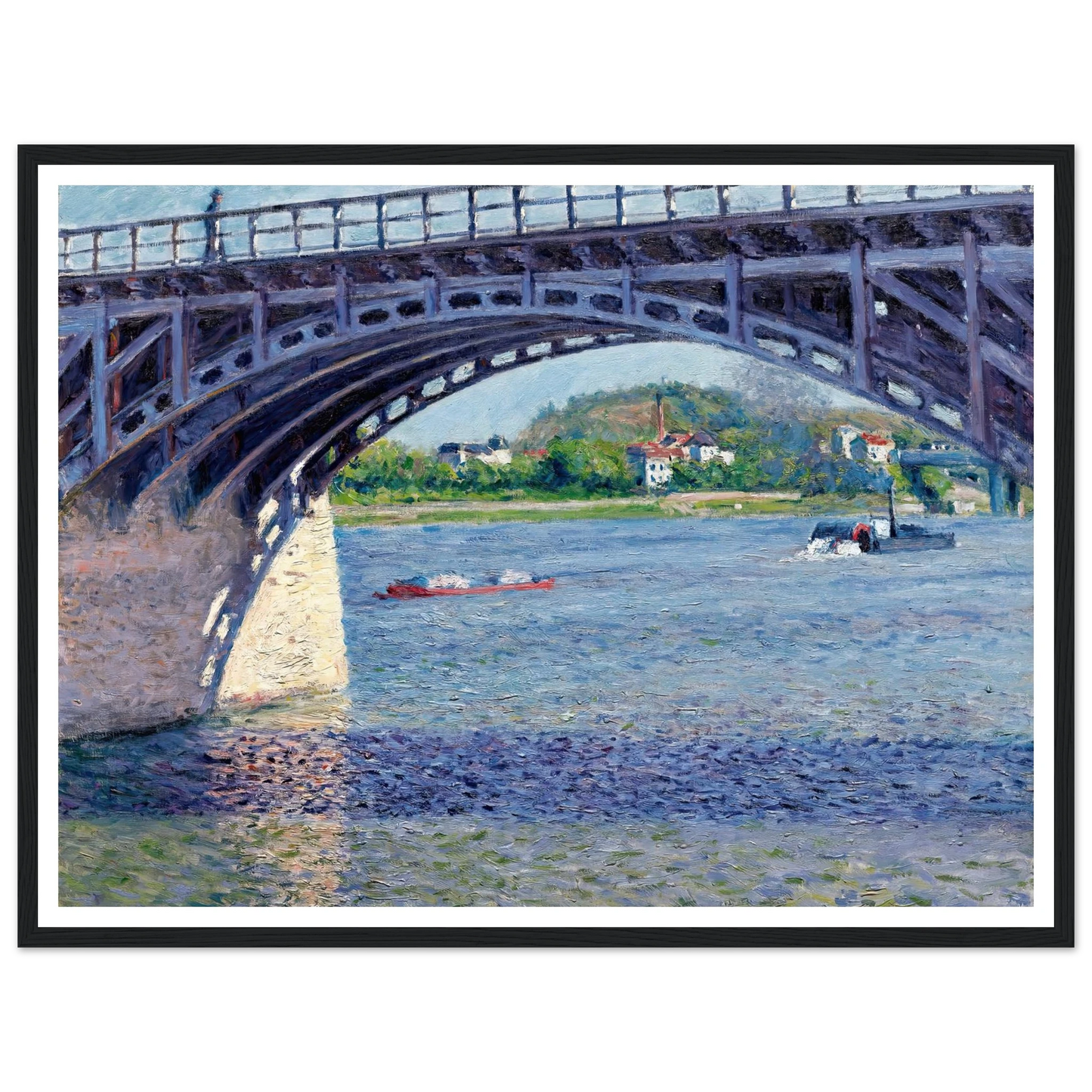 Le Pont D’argenteuil Et La Seine (circa 1883) Art Print | Gustave Caillebotte - Framed Poster - 30x40 cm / 12x16″ - Black frame