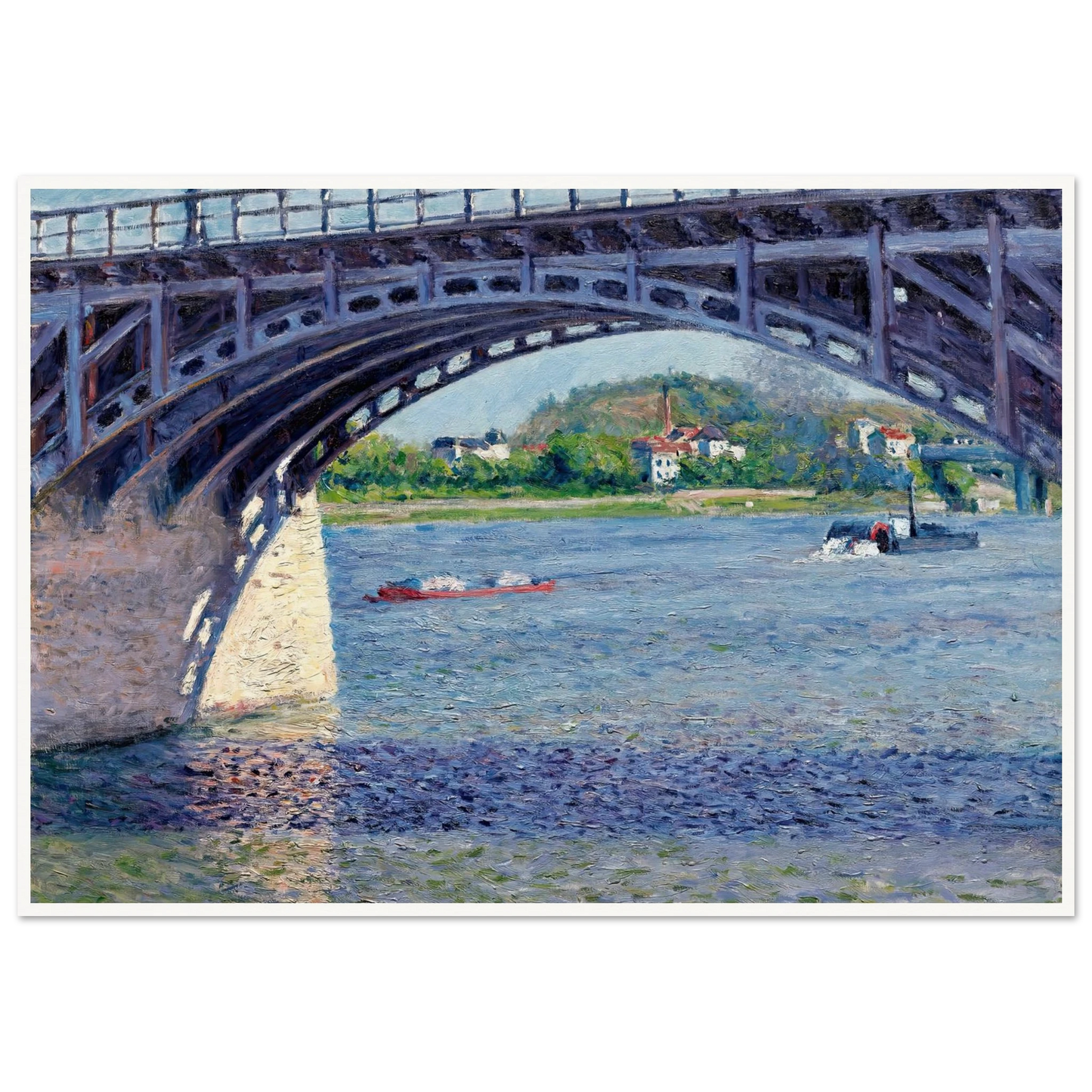 Le Pont D’argenteuil Et La Seine (circa 1883) Art Print | Gustave Caillebotte - Framed Poster - 30x40 cm / 12x16″ - Black frame