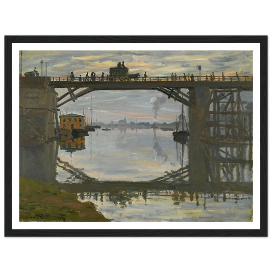 Le Pont De Bois (1872) Art Print | Claude Monet - Framed Poster - 30x40 cm / 12x16″ - Black frame