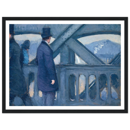 Le Pont de l’Europe (1876) Art Print | Gustave Caillebotte - Framed Poster - 30x40 cm / 12x16″ - Black frame
