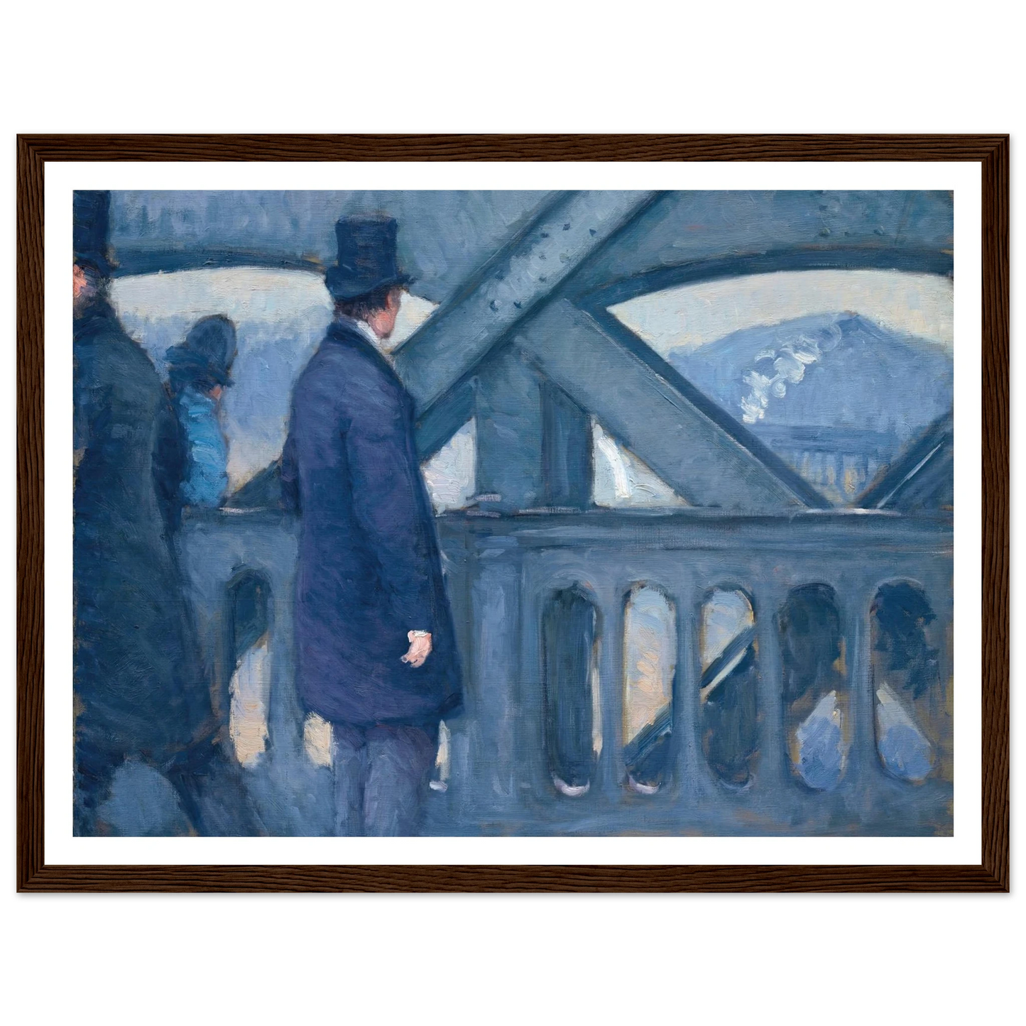 Le Pont de l’Europe (1876) Art Print | Gustave Caillebotte - Framed Poster - 30x40 cm / 12x16″ - Black frame