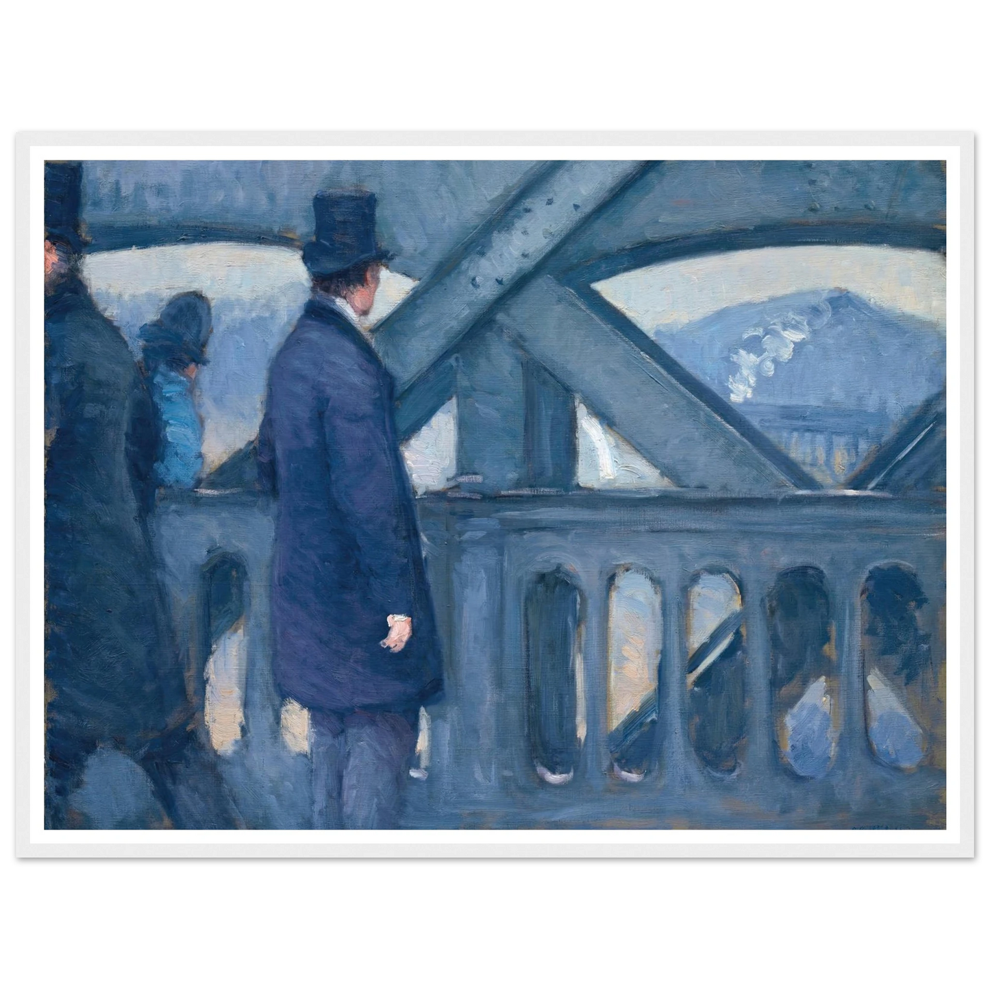 Le Pont de l’Europe (1876) Art Print | Gustave Caillebotte - Framed Poster - 30x40 cm / 12x16″ - Black frame