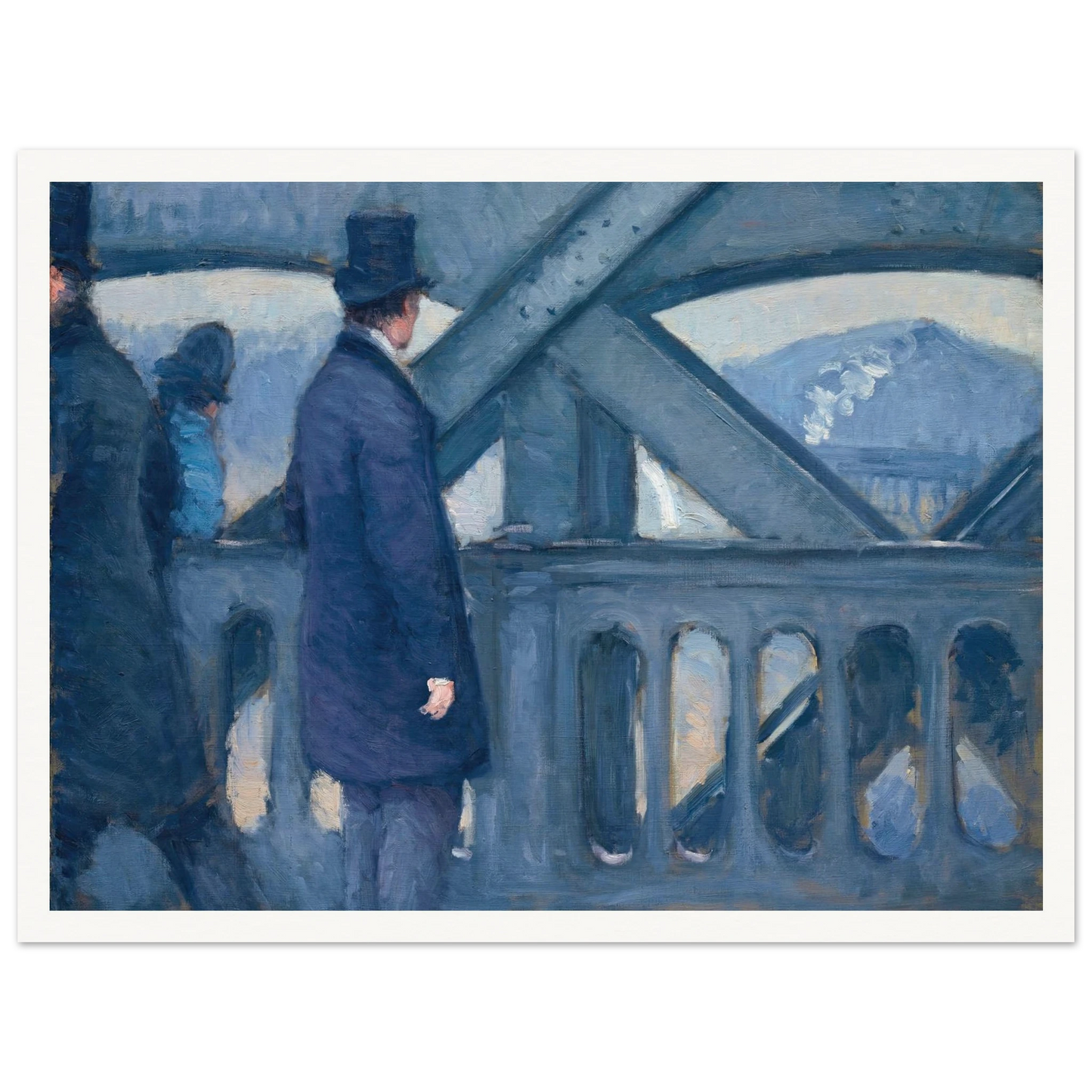 Le Pont de l’Europe (1876) Art Print | Gustave Caillebotte - Framed Poster - 30x40 cm / 12x16″ - Black frame
