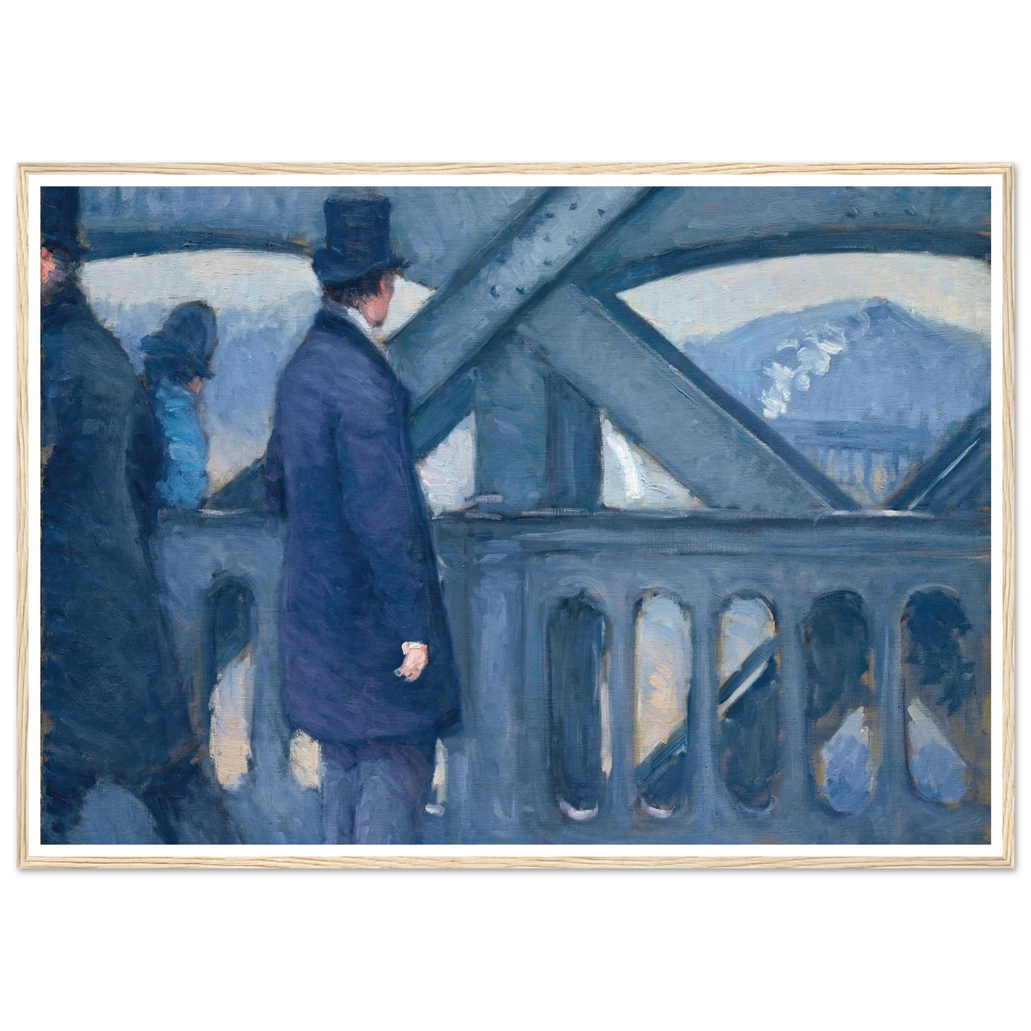 Le Pont de l’Europe (1876) Art Print | Gustave Caillebotte - Framed Poster - 30x40 cm / 12x16″ - Black frame