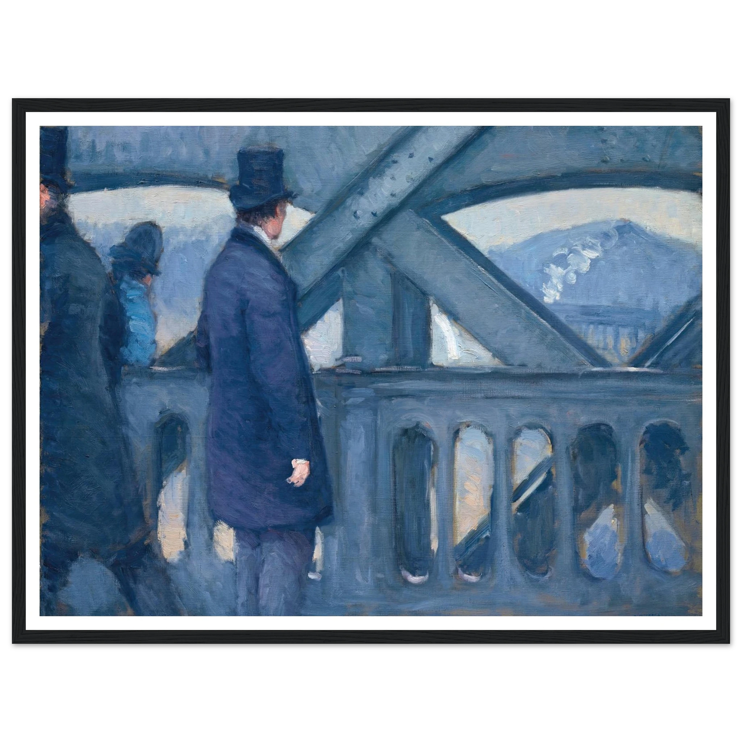 Le Pont de l’Europe (1876) Art Print | Gustave Caillebotte - Framed Poster - 30x40 cm / 12x16″ - Black frame