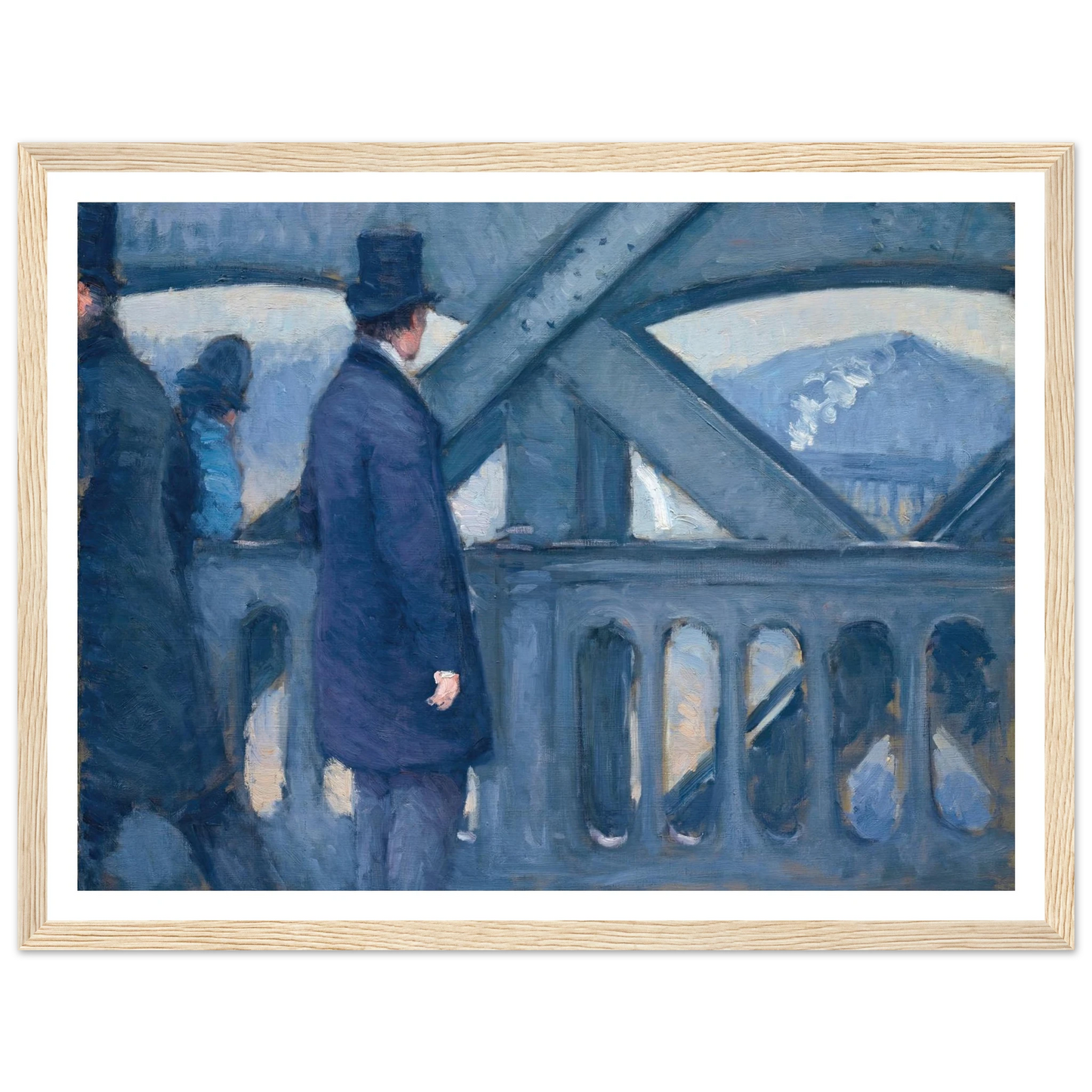 Le Pont de l’Europe (1876) Art Print | Gustave Caillebotte - Framed Poster - 30x40 cm / 12x16″ - Black frame