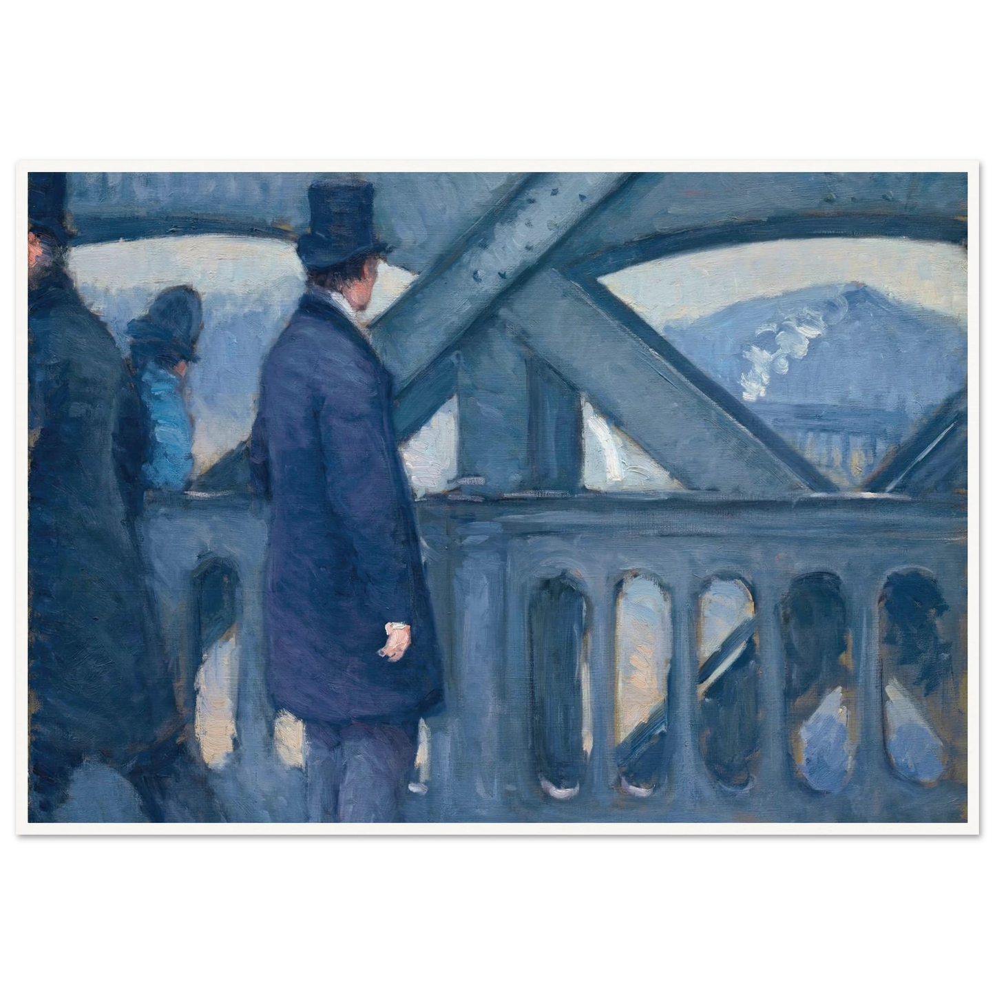 Le Pont de l’Europe (1876) Art Print | Gustave Caillebotte - Framed Poster - 30x40 cm / 12x16″ - Black frame