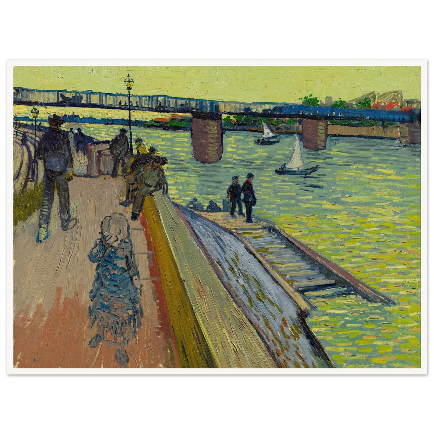 Le pont de Trinquetaille (1888) Art Print | Vincent van Gogh - Framed Poster - 30x40 cm / 12x16″ - Black frame