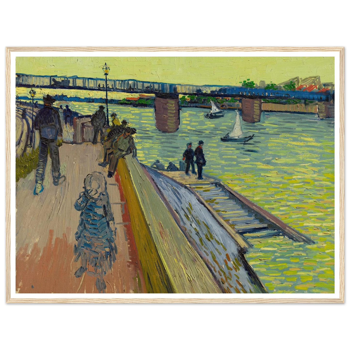 Le pont de Trinquetaille (1888) Art Print | Vincent van Gogh - Framed Poster - 30x40 cm / 12x16″ - Black frame
