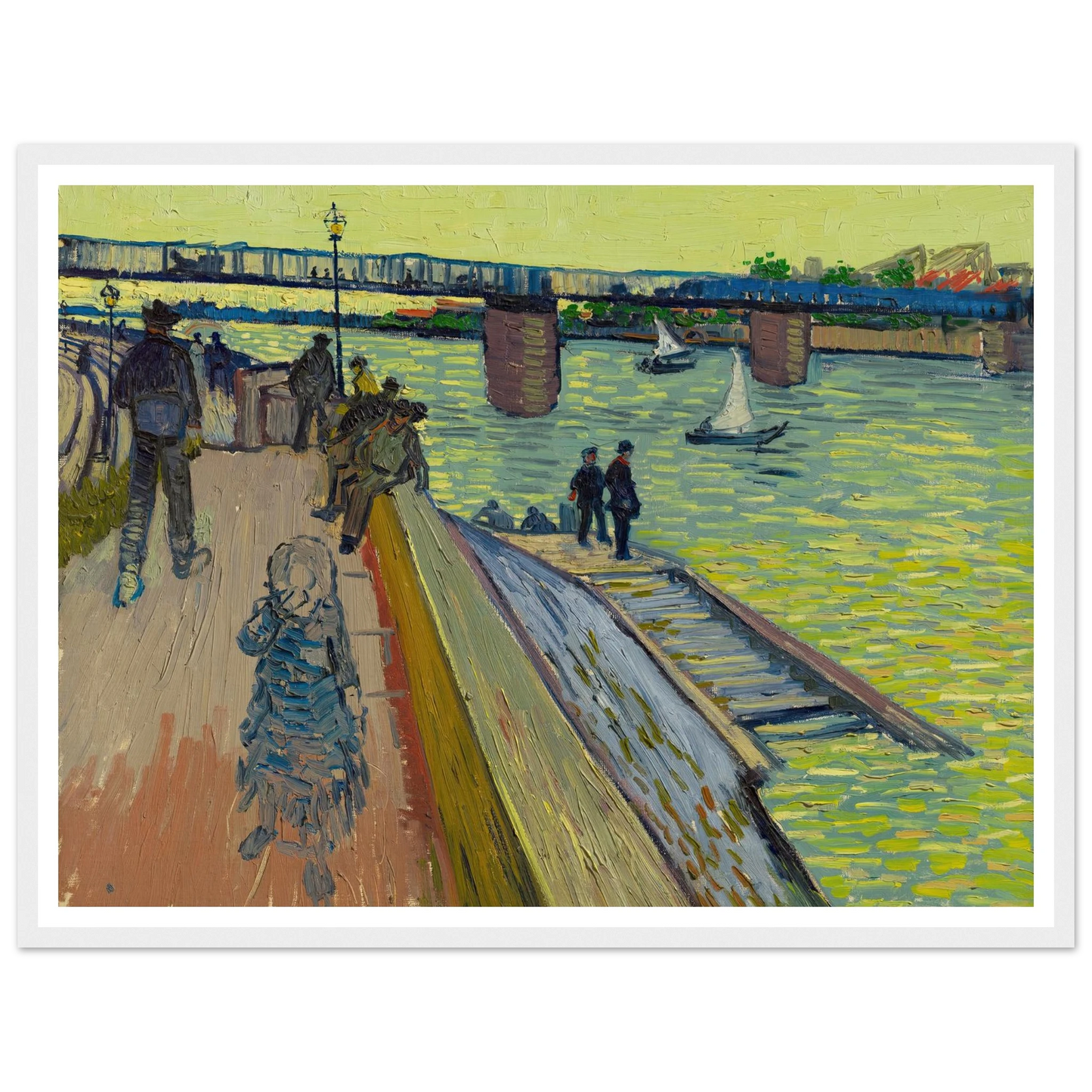 Le pont de Trinquetaille (1888) Art Print | Vincent van Gogh - Framed Poster - 30x40 cm / 12x16″ - Black frame