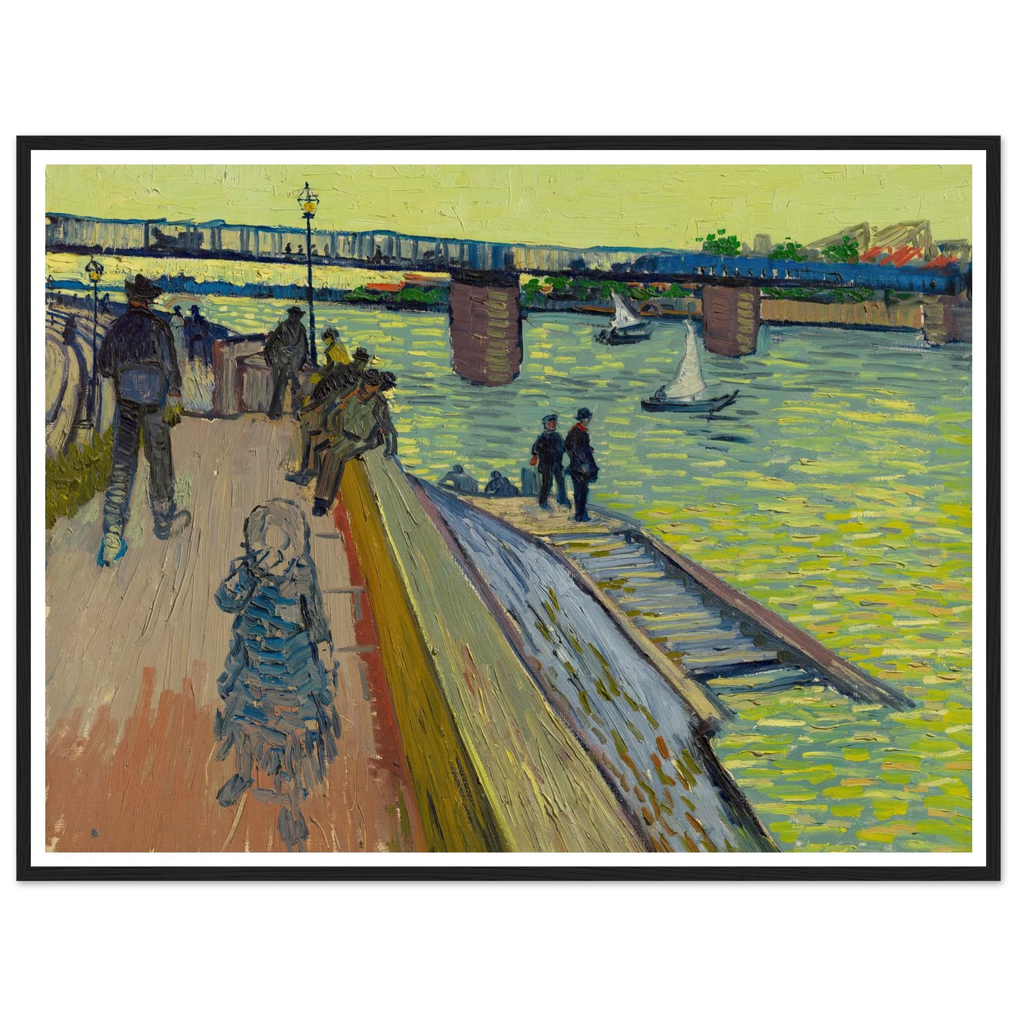 Le pont de Trinquetaille (1888) Art Print | Vincent van Gogh - Framed Poster - 30x40 cm / 12x16″ - Black frame