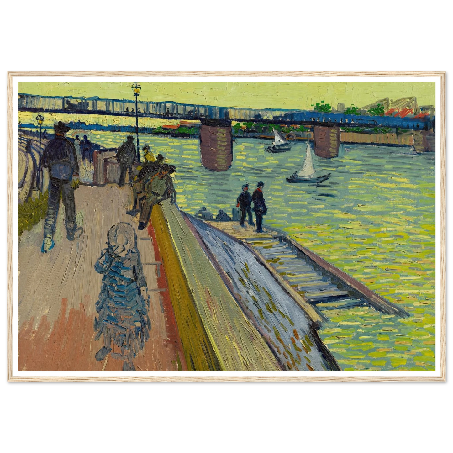 Le pont de Trinquetaille (1888) Art Print | Vincent van Gogh - Framed Poster - 30x40 cm / 12x16″ - Black frame