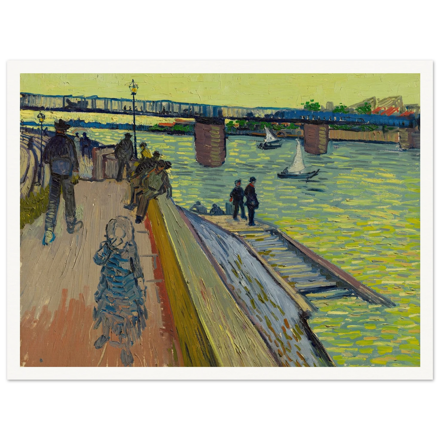 Le pont de Trinquetaille (1888) Art Print | Vincent van Gogh - Framed Poster - 30x40 cm / 12x16″ - Black frame