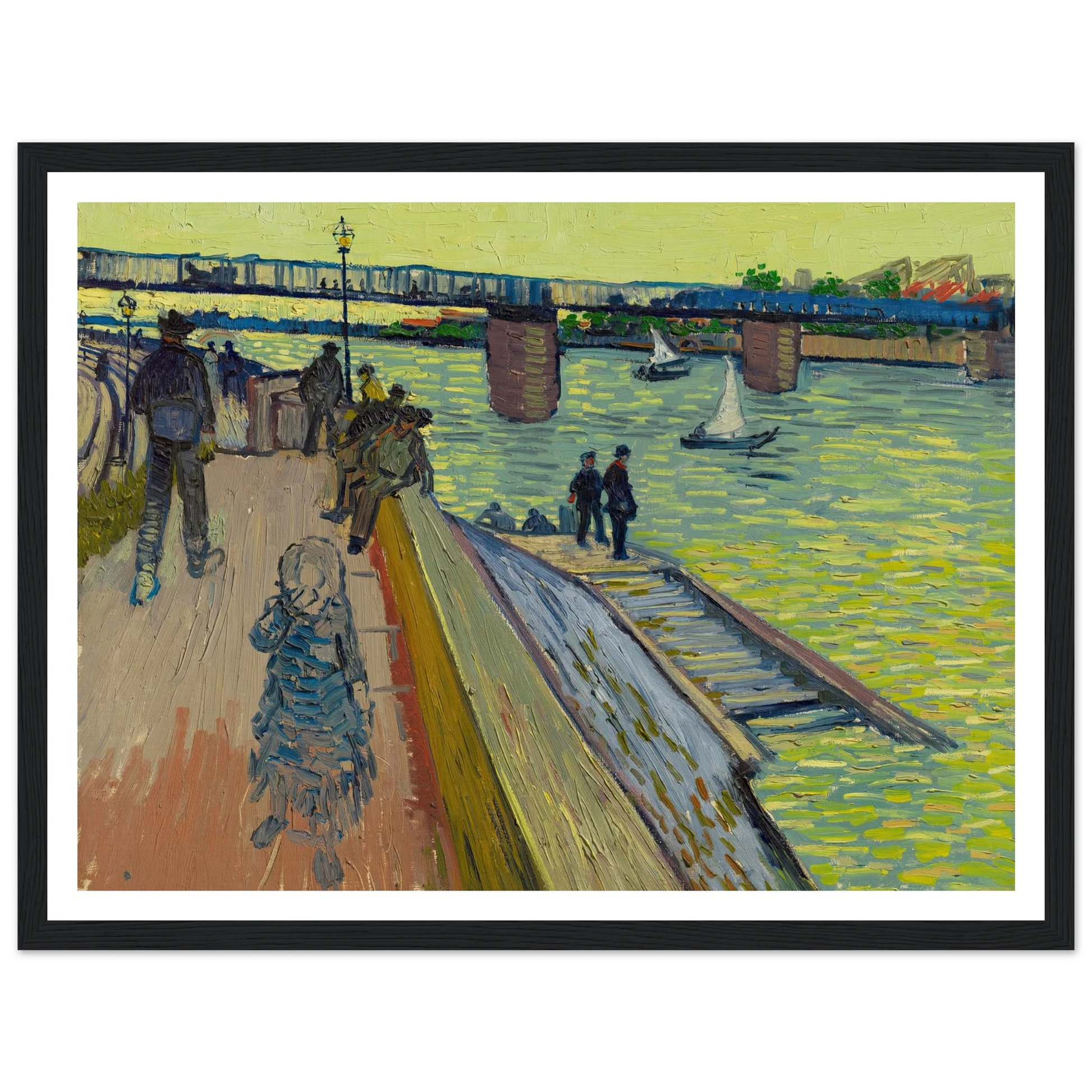 Le pont de Trinquetaille (1888) Art Print | Vincent van Gogh - Framed Poster - 30x40 cm / 12x16″ - Black frame