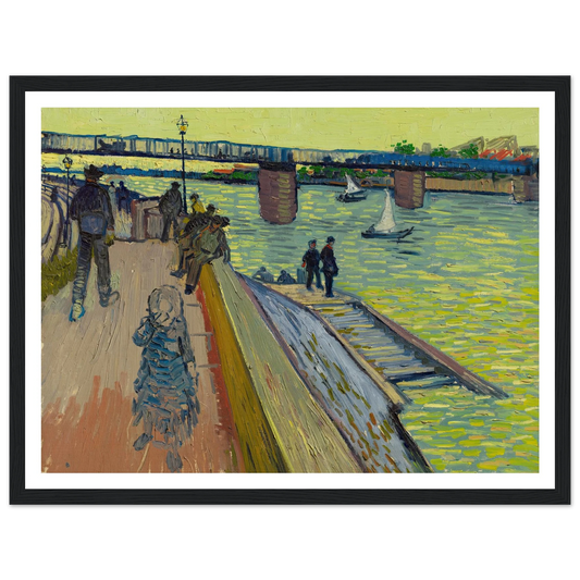 Le pont de Trinquetaille (1888) Art Print | Vincent van Gogh - Framed Poster - 30x40 cm / 12x16″ - Black frame