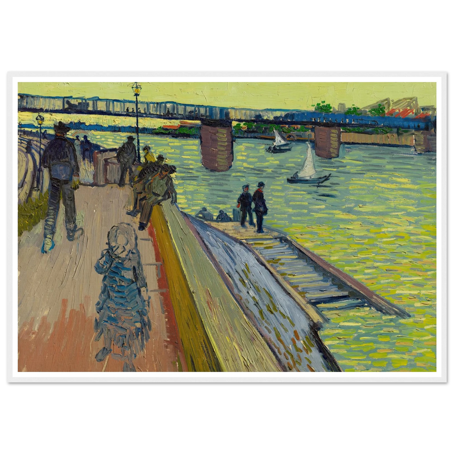 Le pont de Trinquetaille (1888) Art Print | Vincent van Gogh - Framed Poster - 30x40 cm / 12x16″ - Black frame