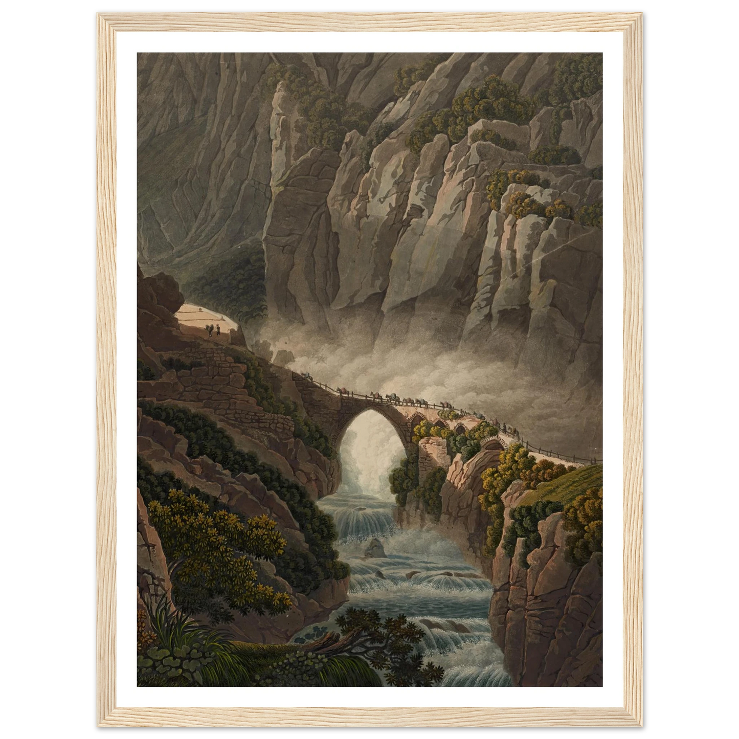Le Pont du Diable au St. Gotthard Art Print | Peter Birmann - Framed Poster - 30x40 cm / 12x16″ - Black frame