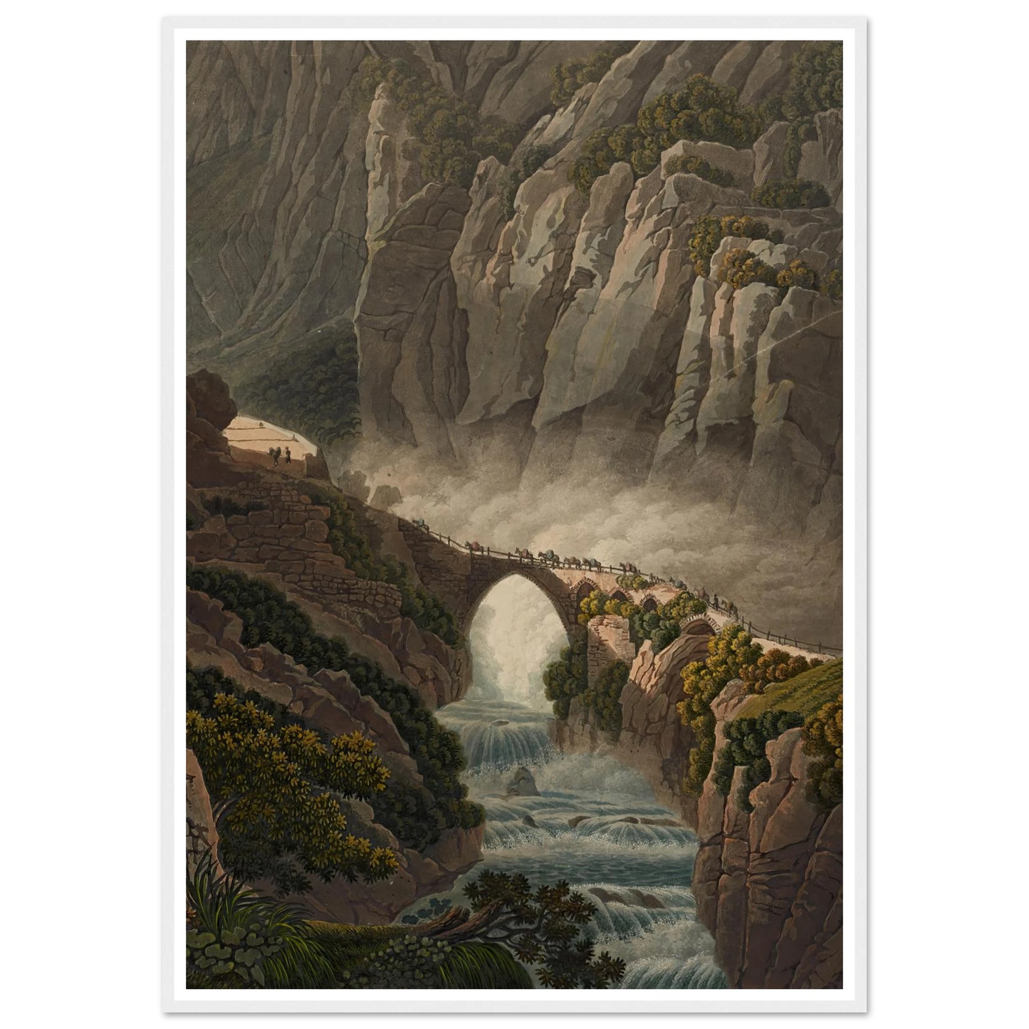 Le Pont du Diable au St. Gotthard Art Print | Peter Birmann - Framed Poster - 30x40 cm / 12x16″ - Black frame