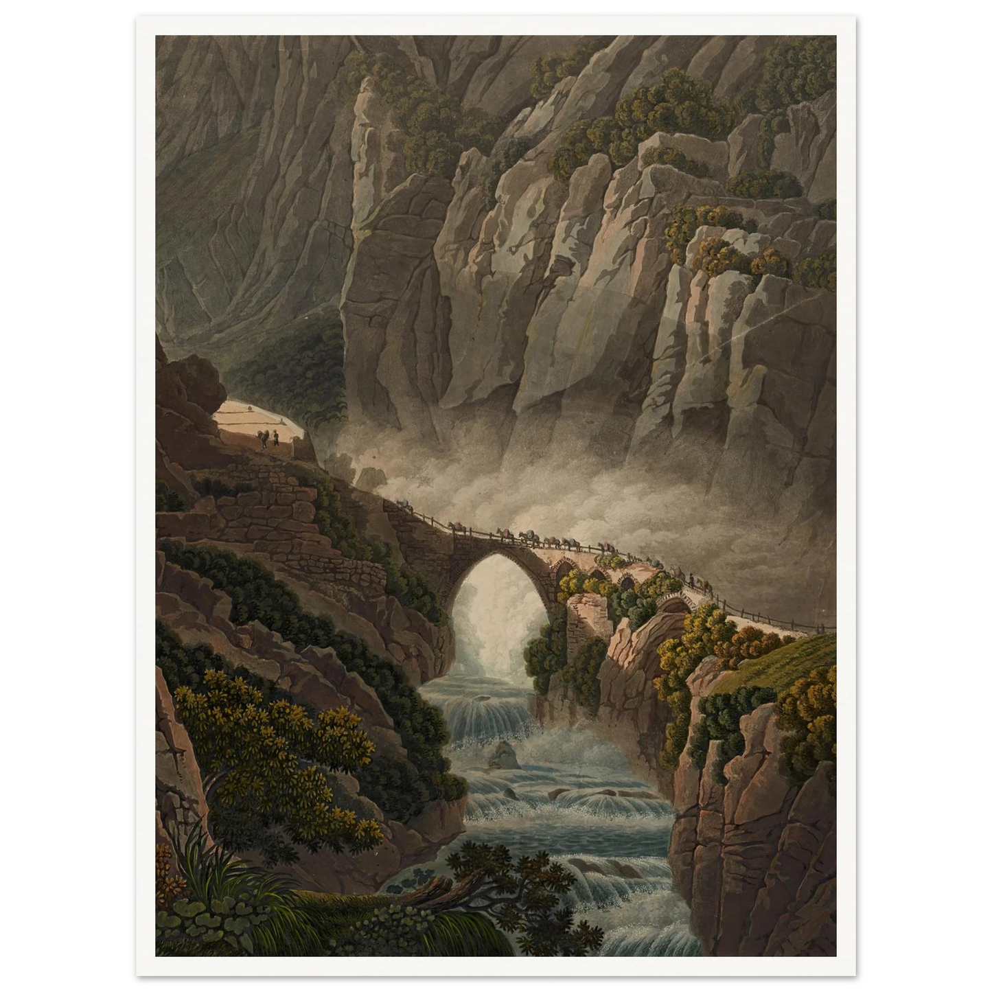 Le Pont du Diable au St. Gotthard Art Print | Peter Birmann - Framed Poster - 30x40 cm / 12x16″ - Black frame