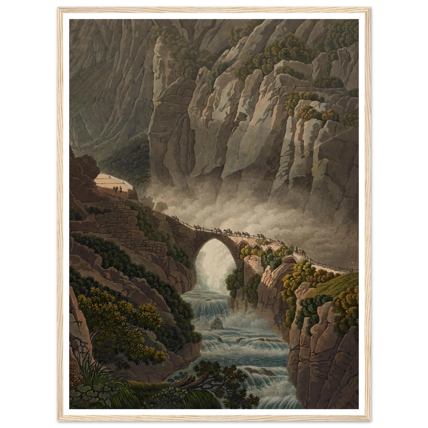 Le Pont du Diable au St. Gotthard Art Print | Peter Birmann - Framed Poster - 30x40 cm / 12x16″ - Black frame