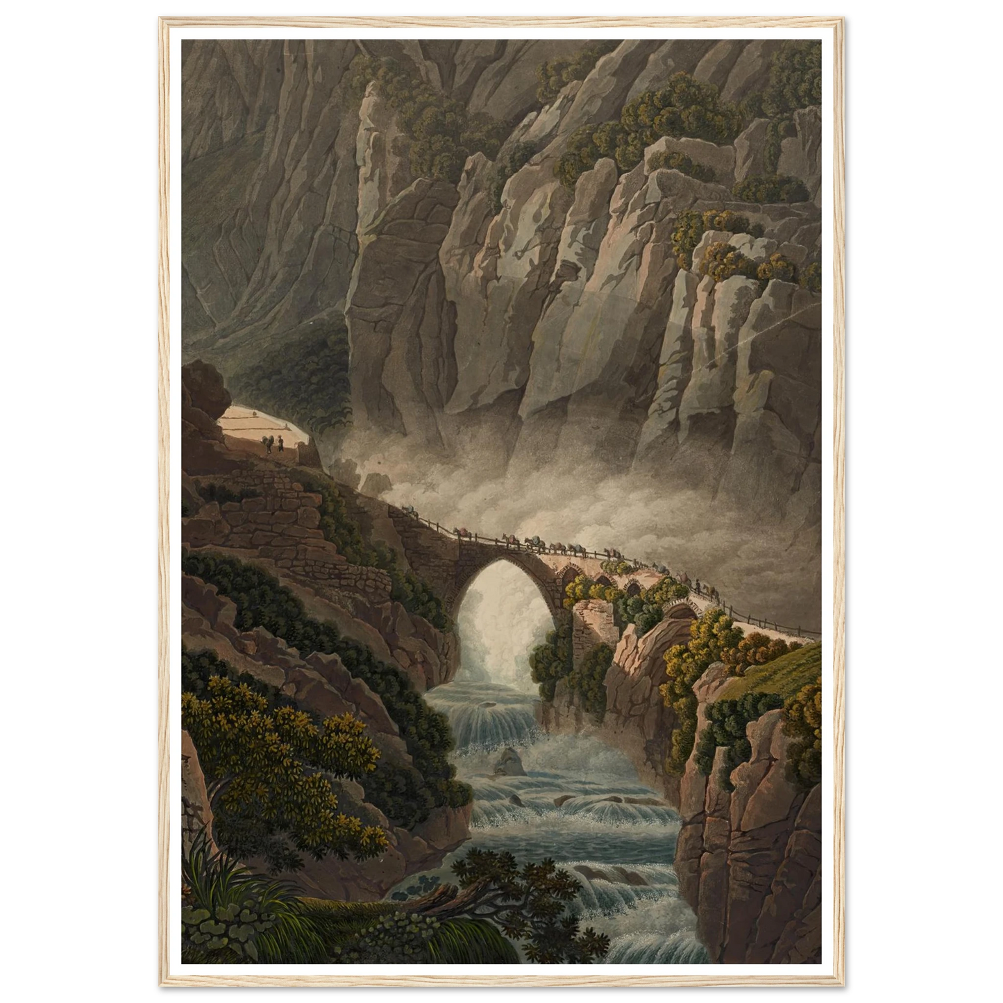 Le Pont du Diable au St. Gotthard Art Print | Peter Birmann - Framed Poster - 30x40 cm / 12x16″ - Black frame