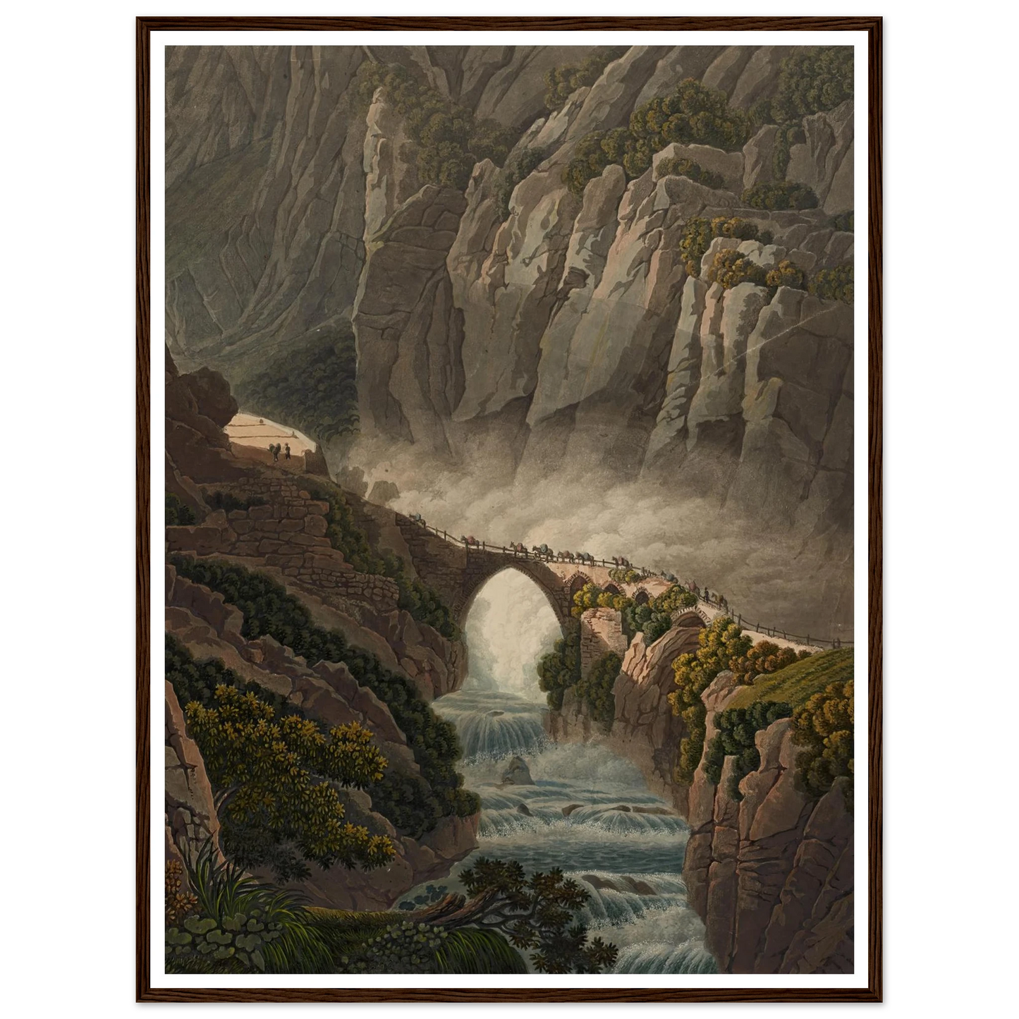 Le Pont du Diable au St. Gotthard Art Print | Peter Birmann - Framed Poster - 30x40 cm / 12x16″ - Black frame