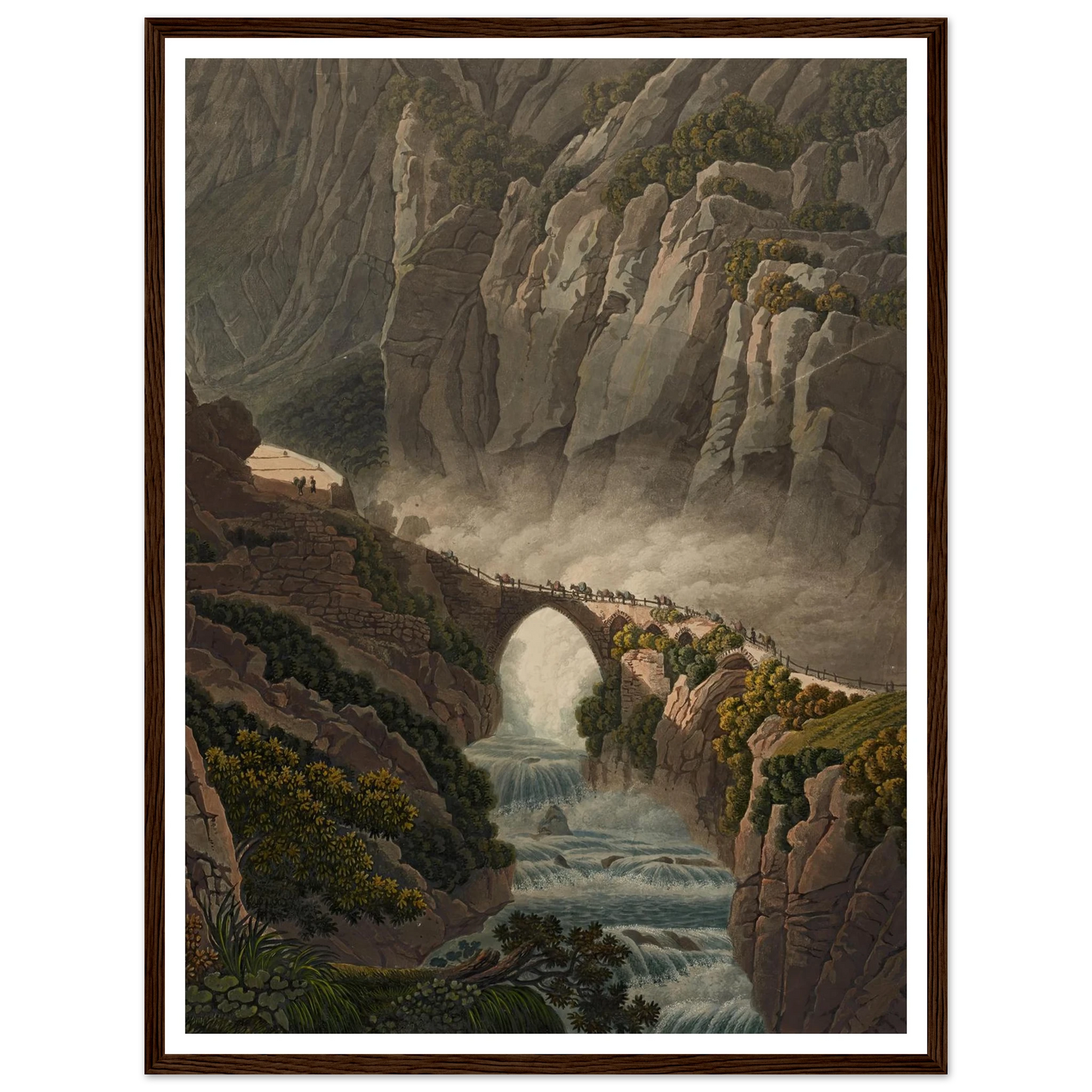 Le Pont du Diable au St. Gotthard Art Print | Peter Birmann - Framed Poster - 30x40 cm / 12x16″ - Black frame
